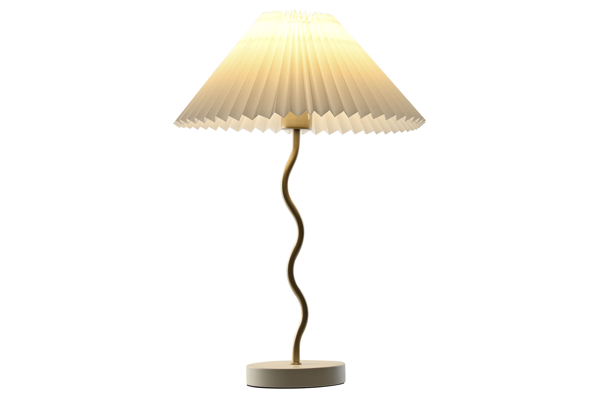 LAMPARA SOBREMESA METAL LINO 36X36X52 PLISADO