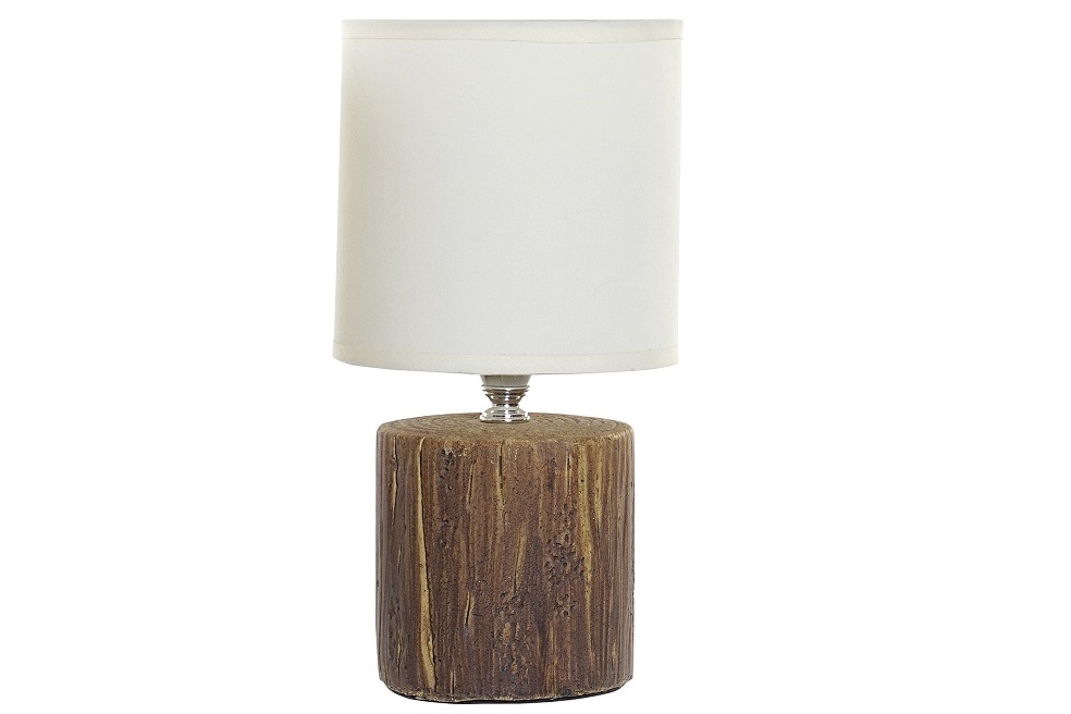 LAMPARA SOBREMESA RESINA 14X27CM BLANCO ROTO
