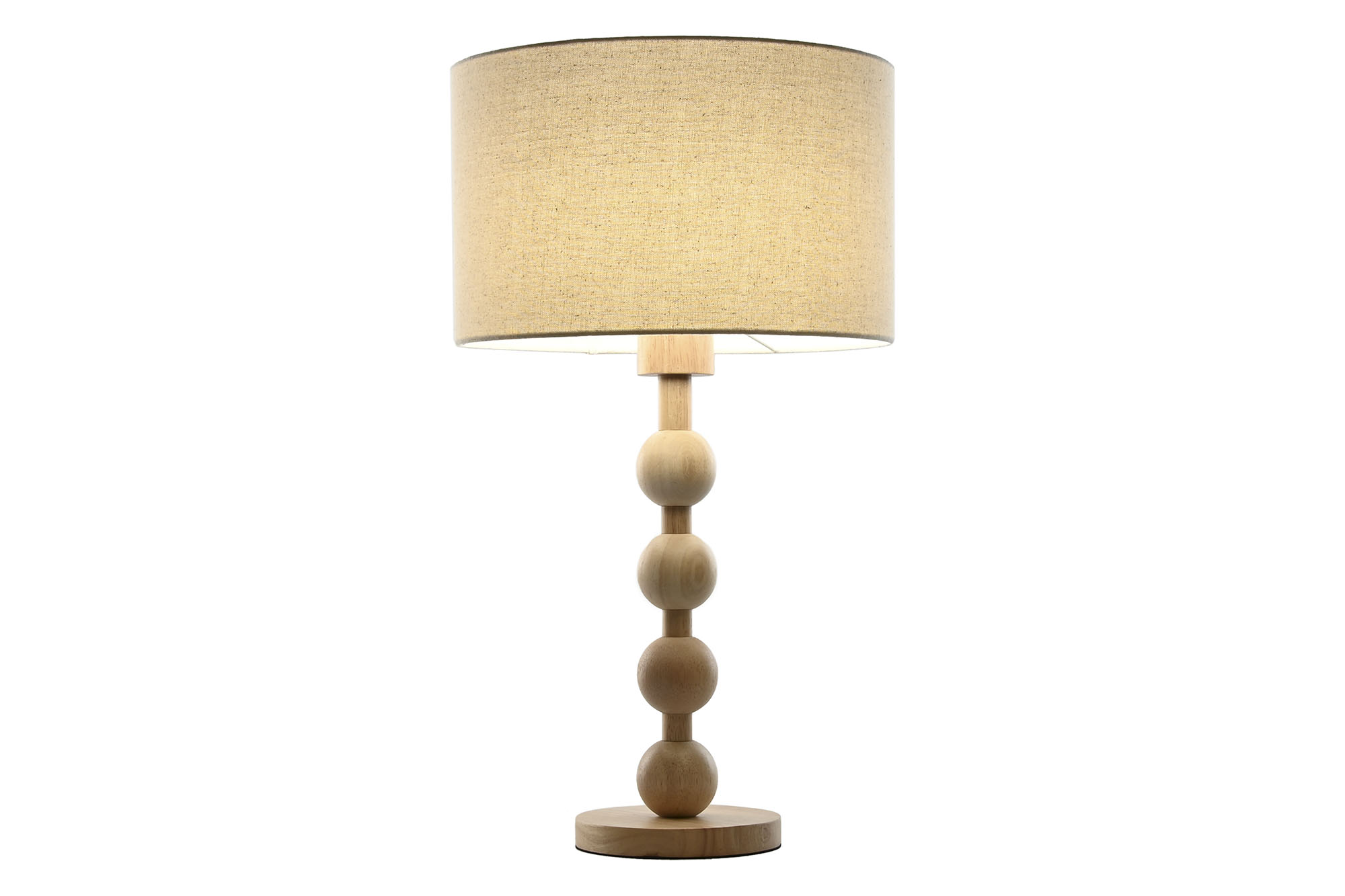 LAMPARA SOBREMESA HEVEA / RUBBERWOOD 32X32X56 BOLA 2