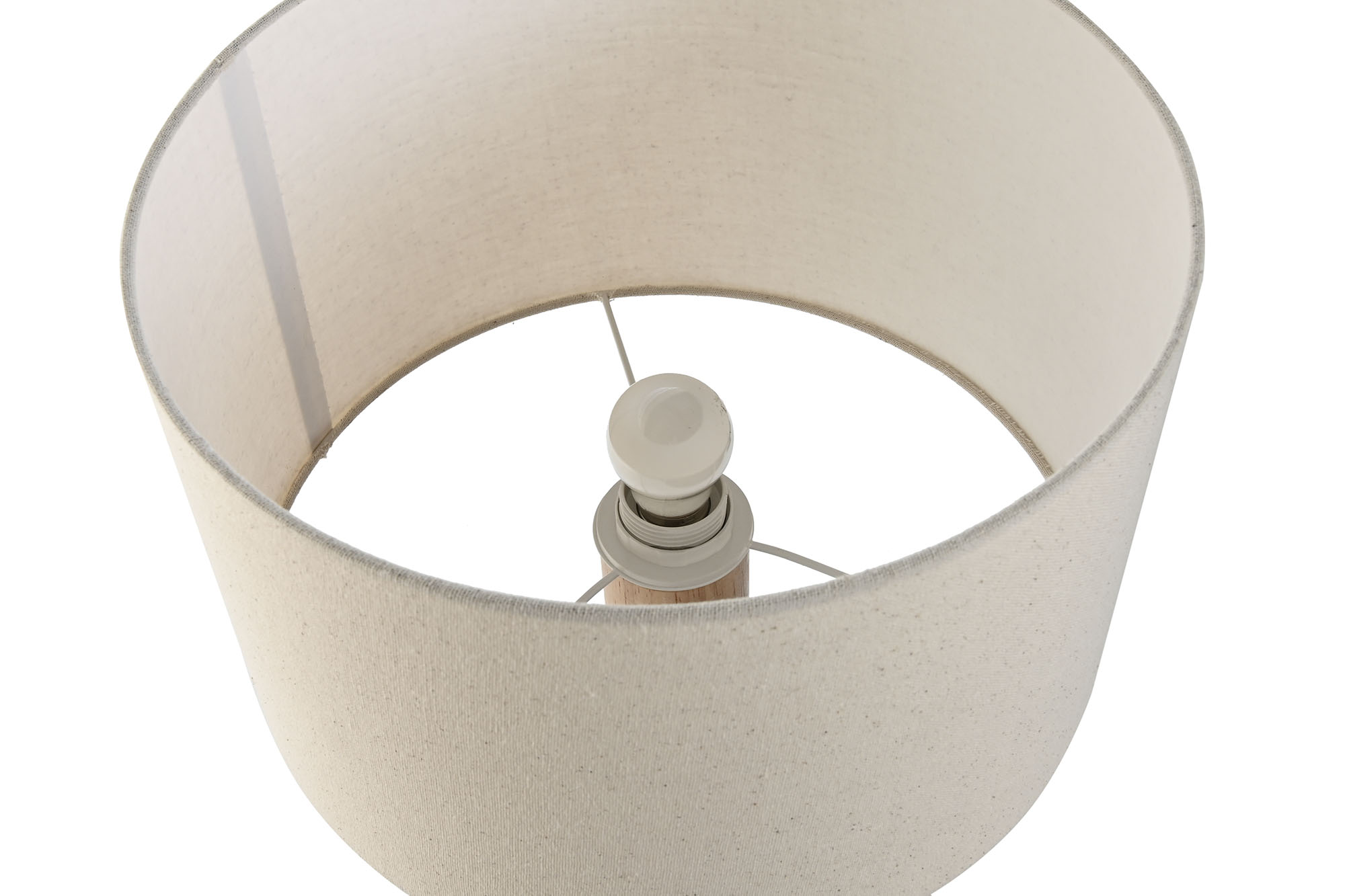 LAMPARA SOBREMESA HEVEA / RUBBERWOOD 32X32X56 BOLA 3