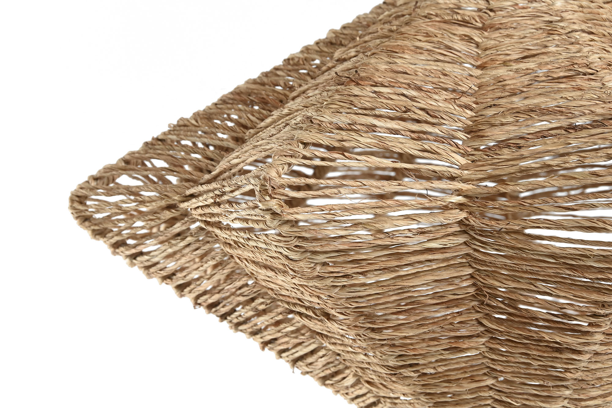 PANTALLA YUTE METAL 40X40X18 CONCHA NATURAL 2