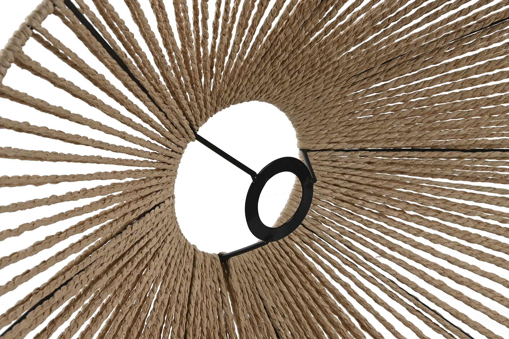 PANTALLA FIBRA METAL 56X40X19 NATURAL MARRON 2