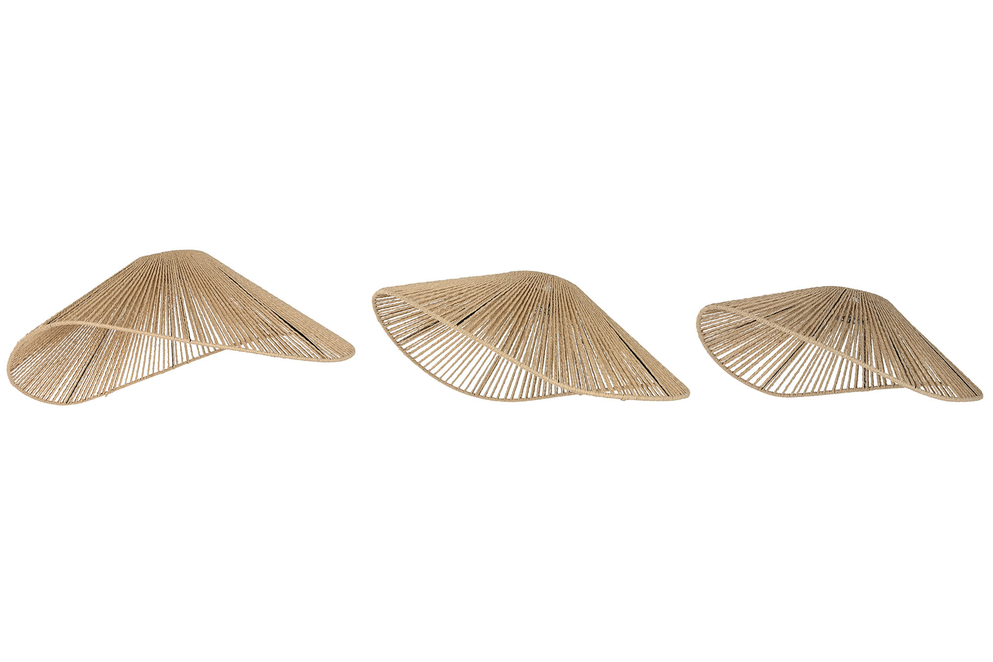 PANTALLA FIBRA METAL 56X40X19 NATURAL MARRON