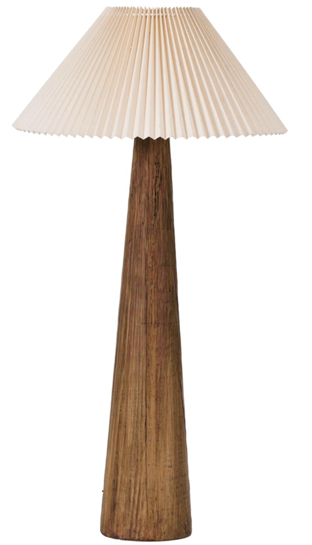LAMPARA PIE CERAMICA POLIESTER 54X54X102 PLISADA