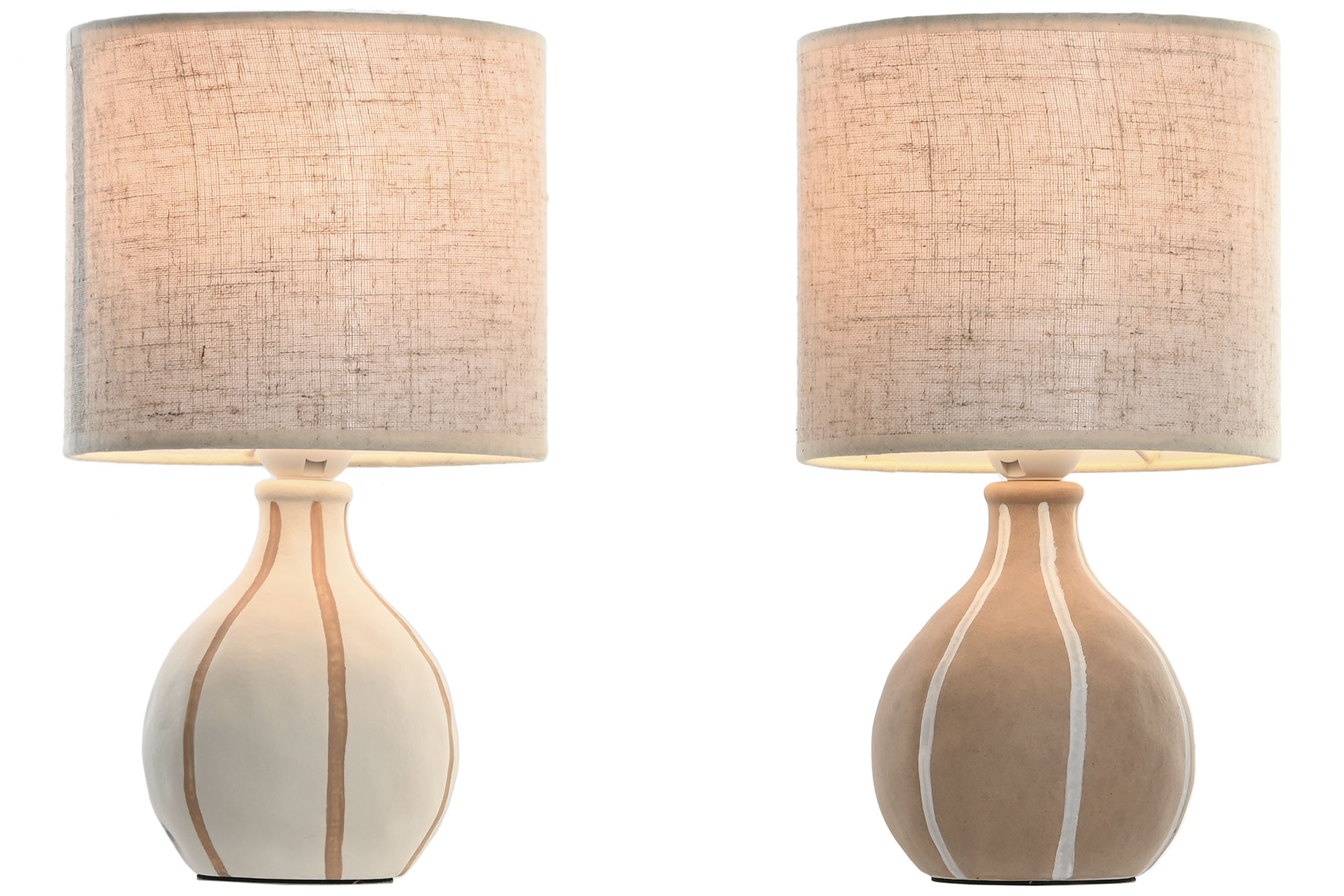 LAMPARA SOBREMESA CERAMICA 18X18X32CM BEIGE 2