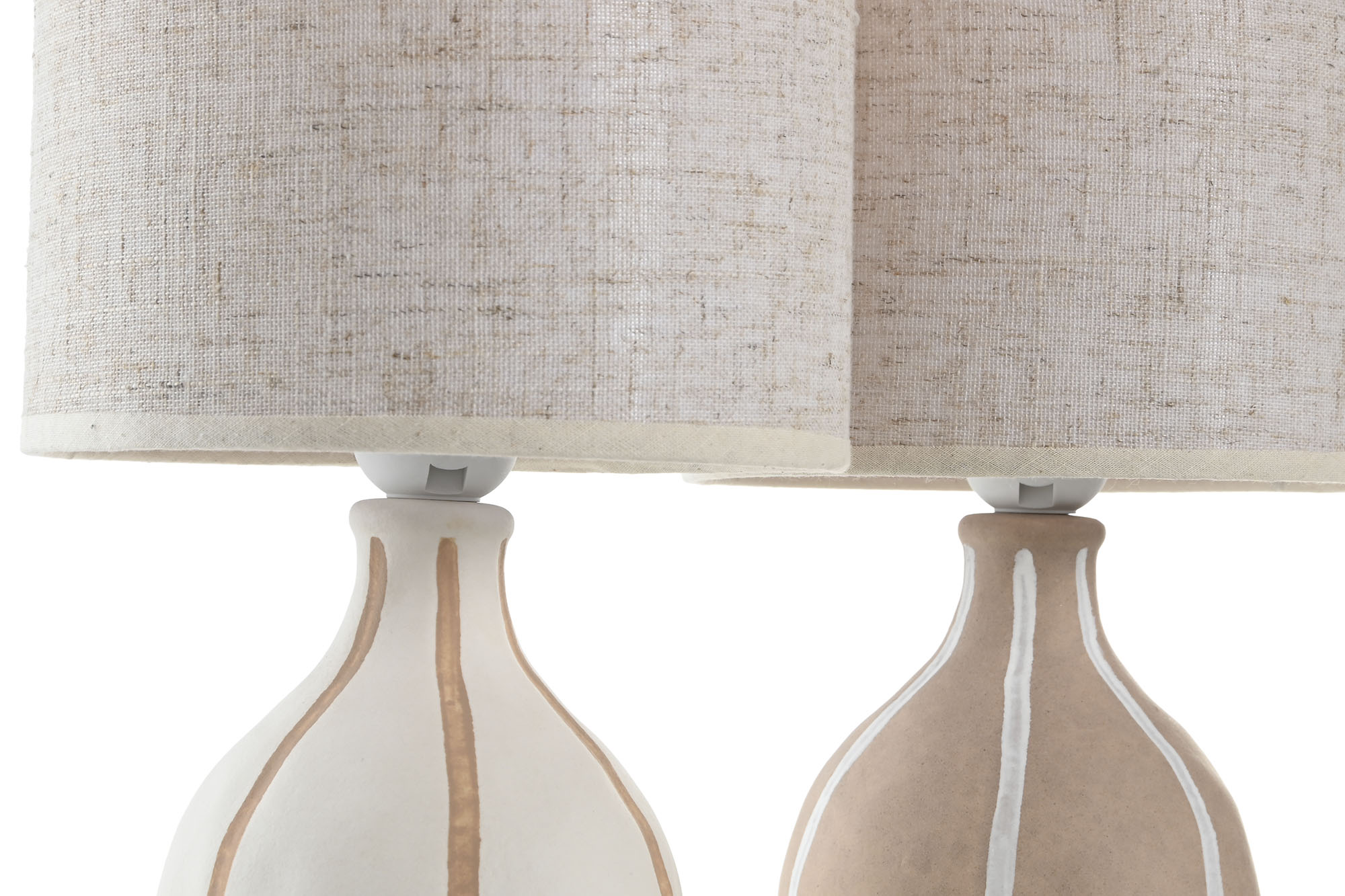 LAMPARA SOBREMESA CERAMICA 18X18X32CM BLANCA 3