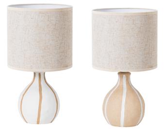 LAMPARA SOBREMESA CERAMICA 18X18X32CM BEIGE