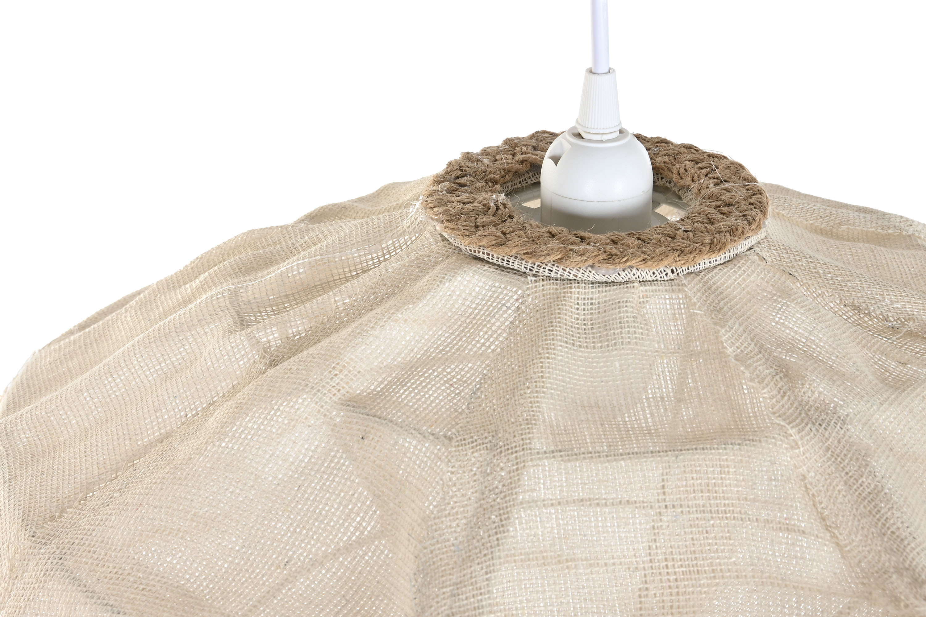 LAMPARA TECHO LINO CUERDA 45X45X20 NATURAL CRUDO 3