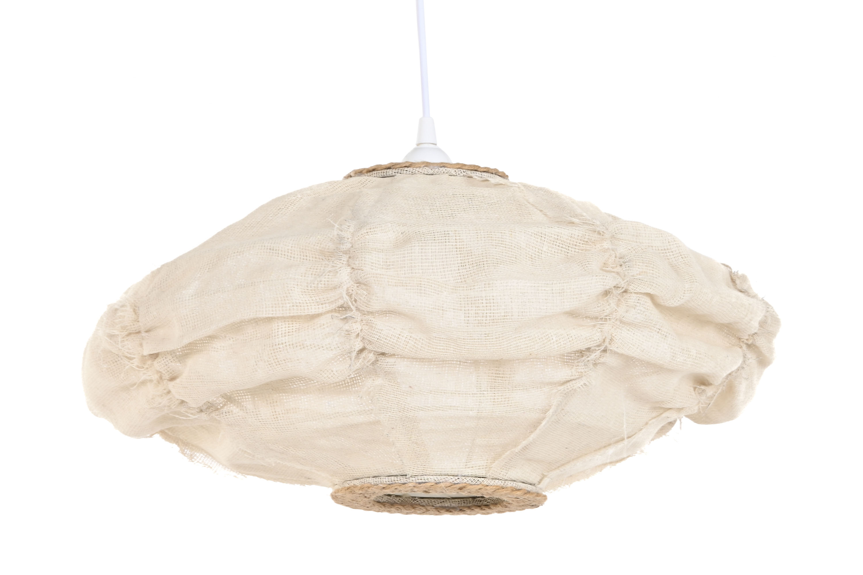 LAMPARA TECHO LINO CUERDA 45X45X20 NATURAL CRUDO