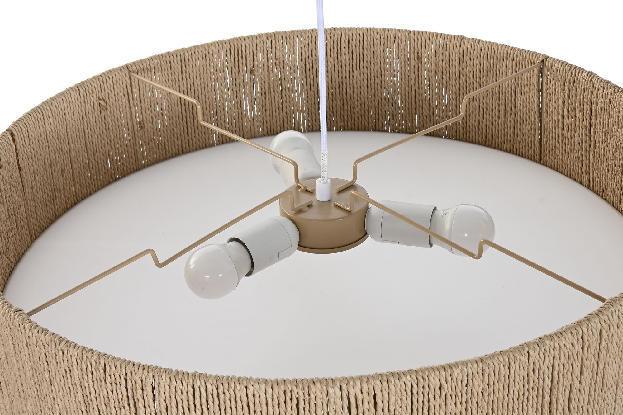 LAMPARA TECHO CUERDA PP 62X62X15 PLAFON NATURAL 6