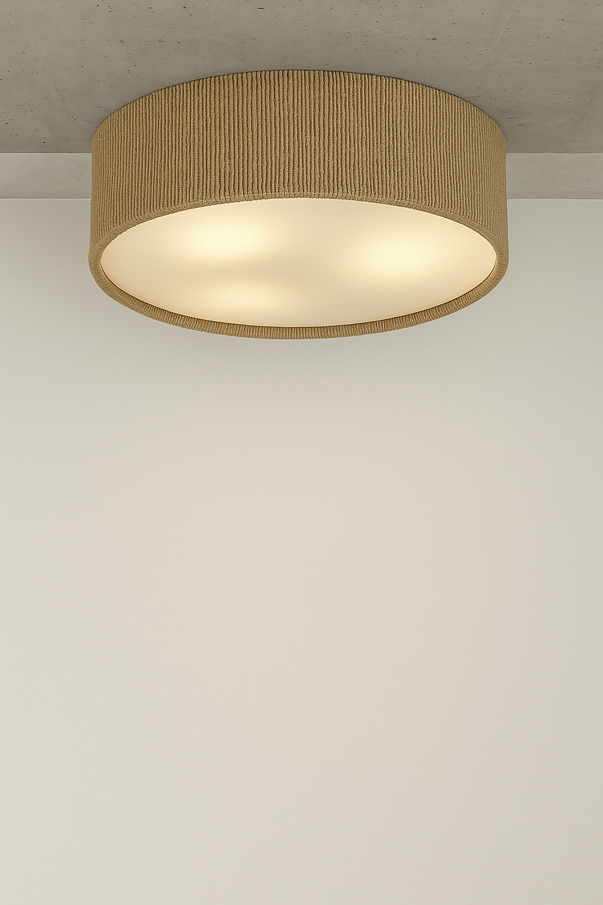 LAMPARA TECHO CUERDA PP 40X40X15,5 NATURAL MARRON 2