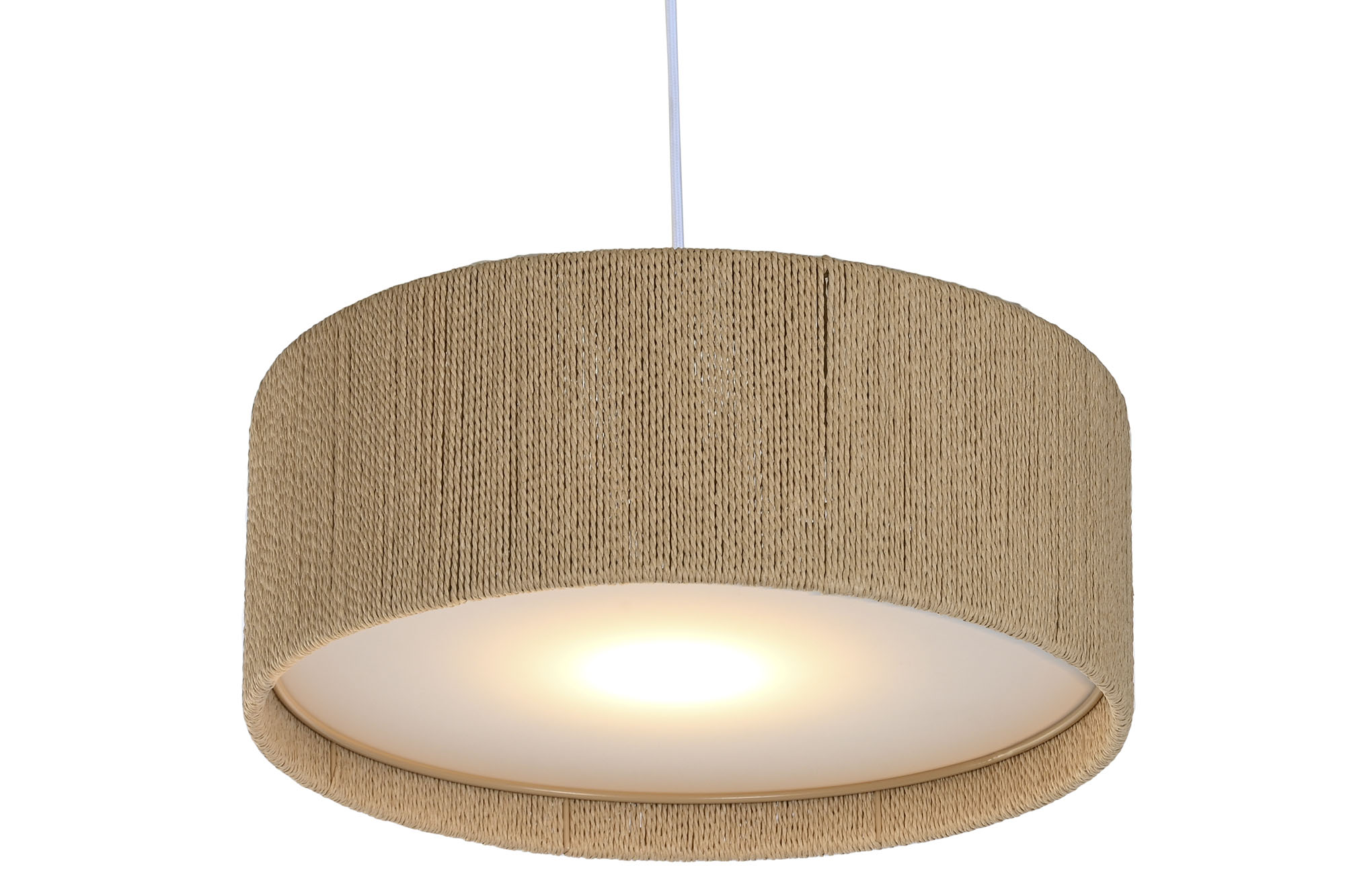 LAMPARA TECHO CUERDA PP 40X40X15,5 NATURAL MARRON 3