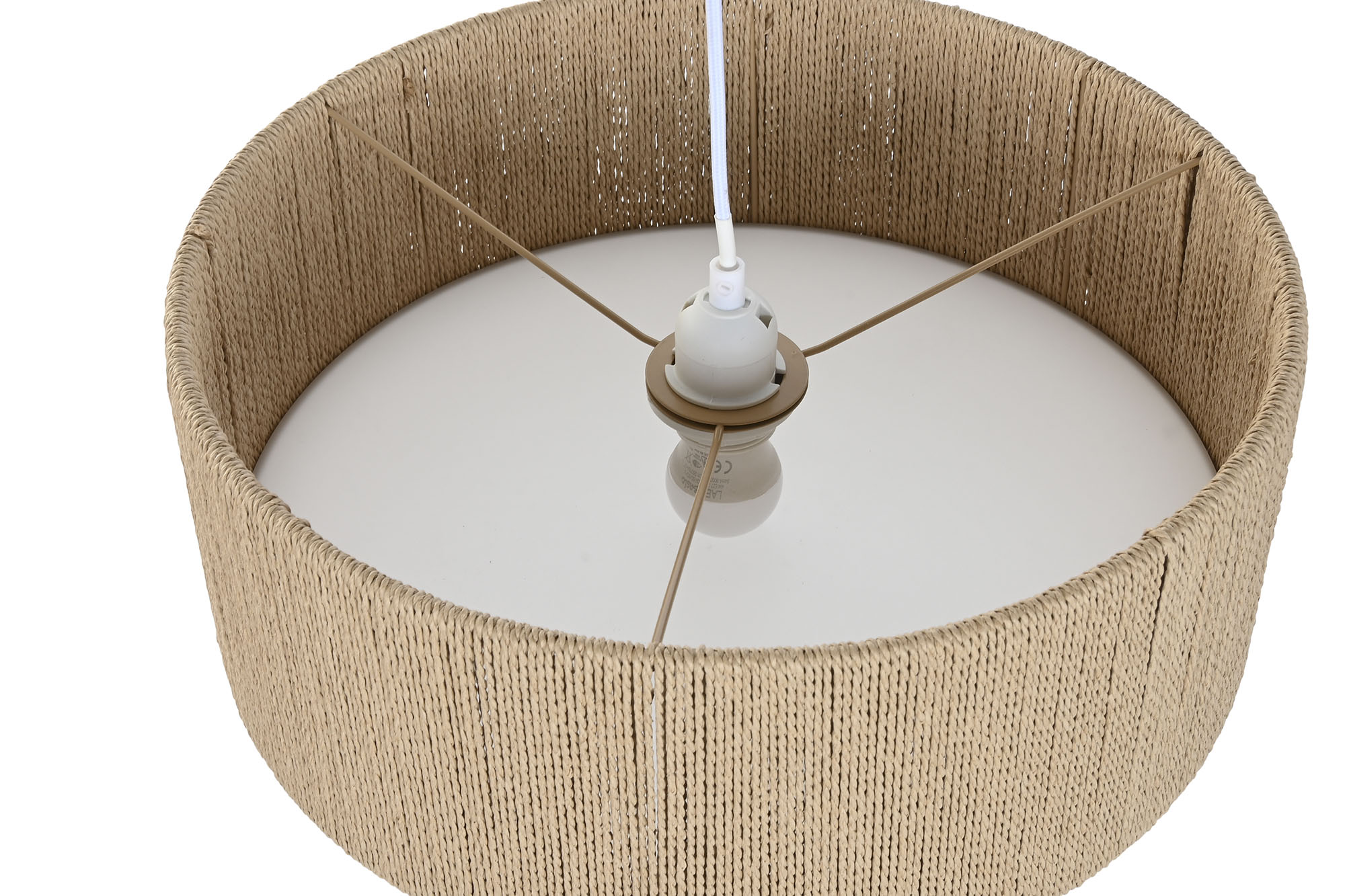 LAMPARA TECHO CUERDA PP 40X40X15,5 NATURAL MARRON 6