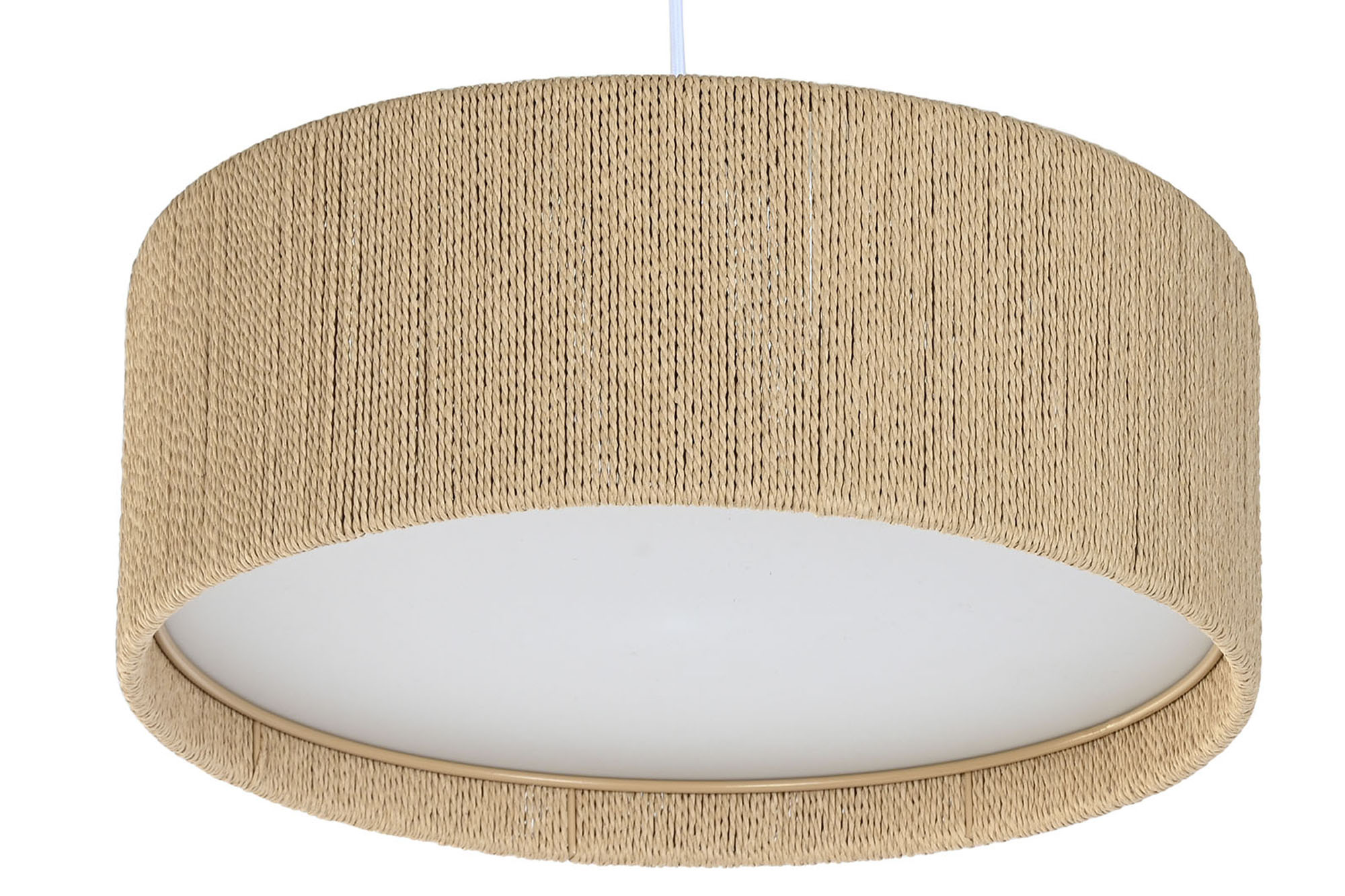LAMPARA TECHO CUERDA PP 40X40X15,5 NATURAL MARRON