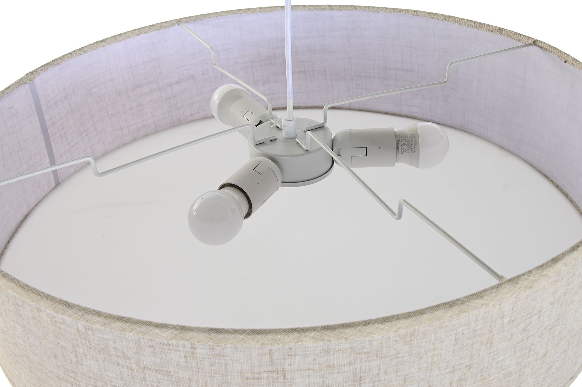 LAMPARA TECHO LINO PP 60X60X15 PLAFON CRUDO 6