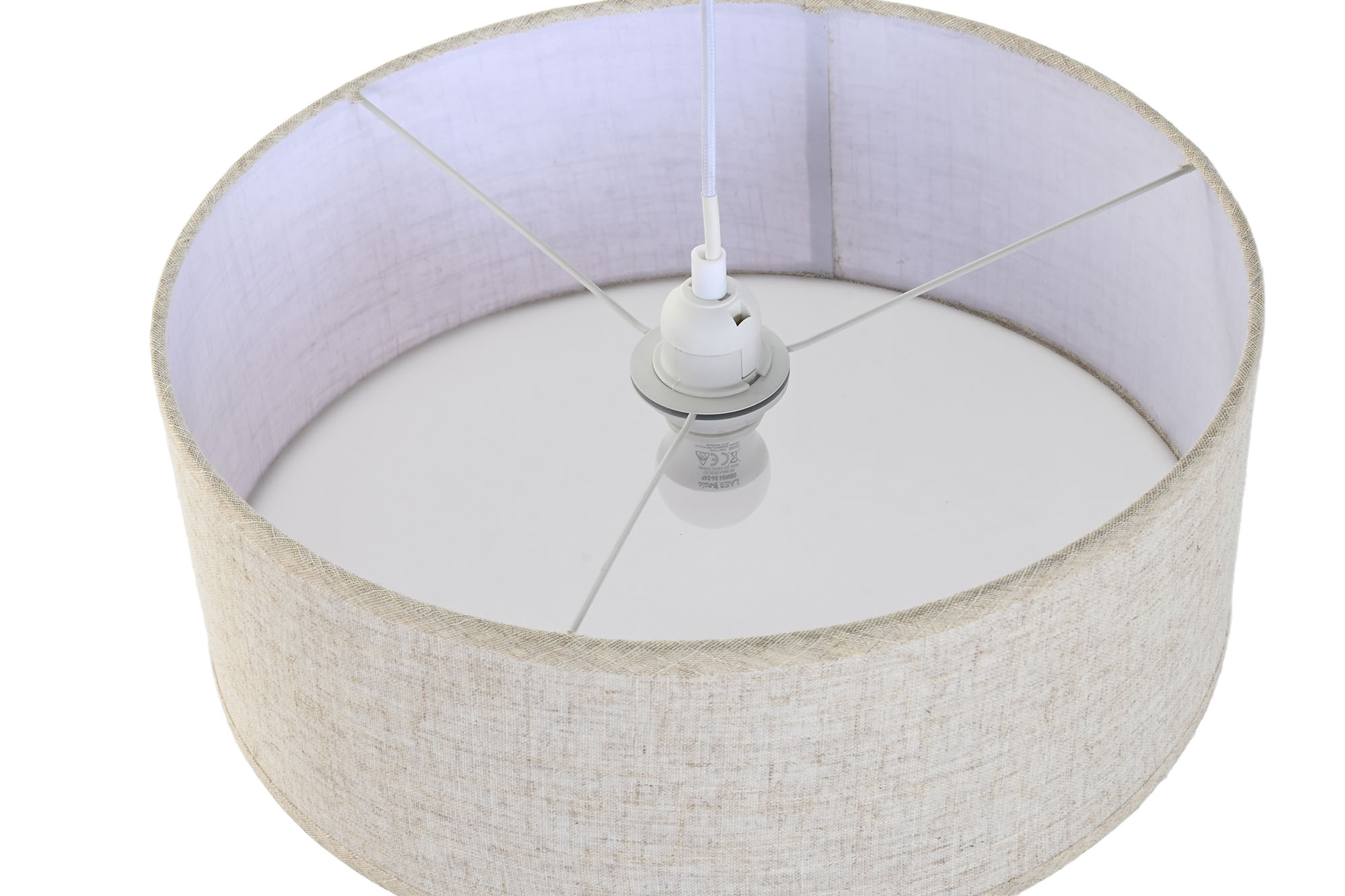 LAMPARA TECHO LINO PP 40X40X15 CRUDO 5