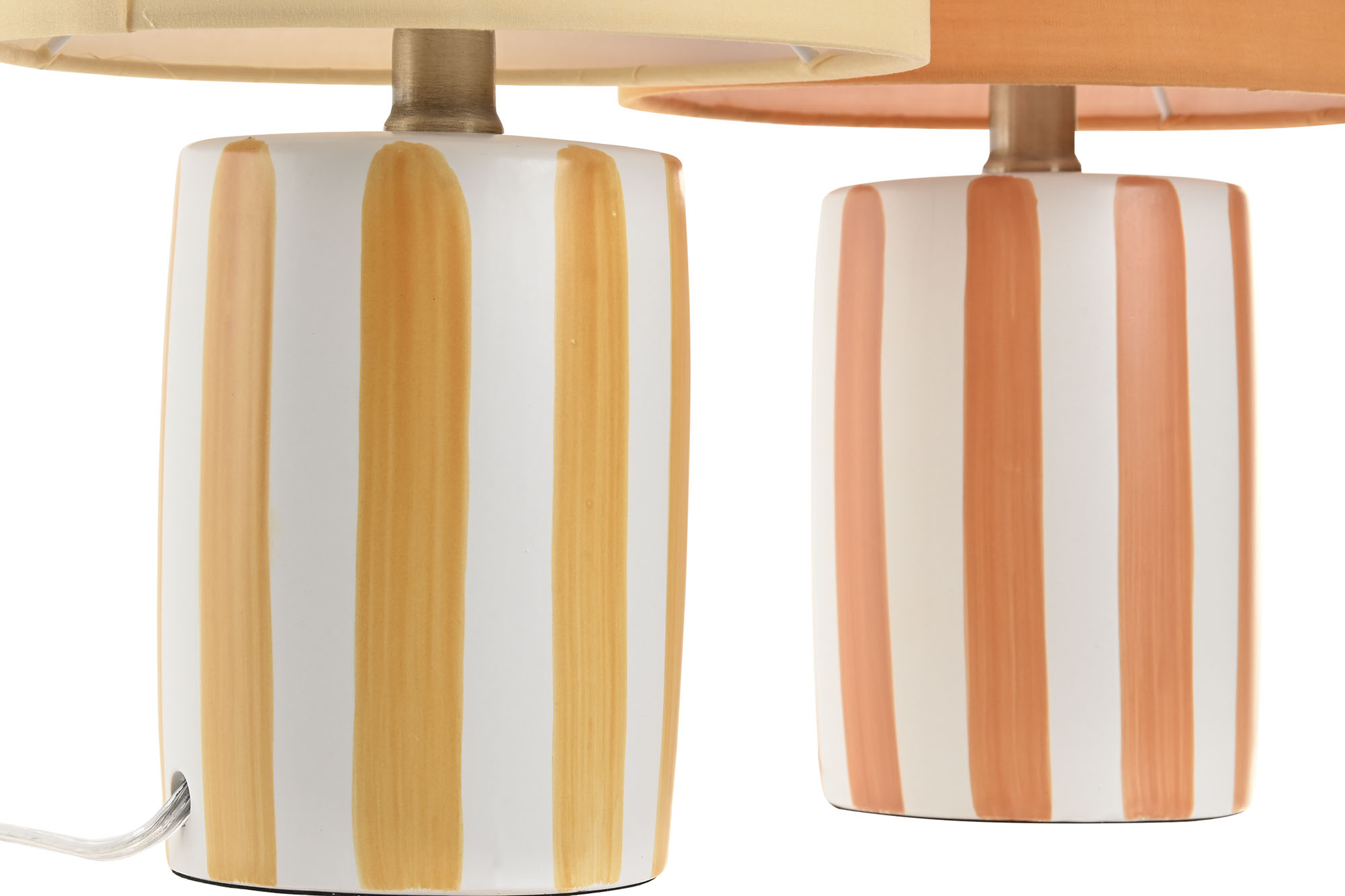 LAMPARA SOBREMESA CERAMICA 20X20X34 RAYAS NARANJA 3