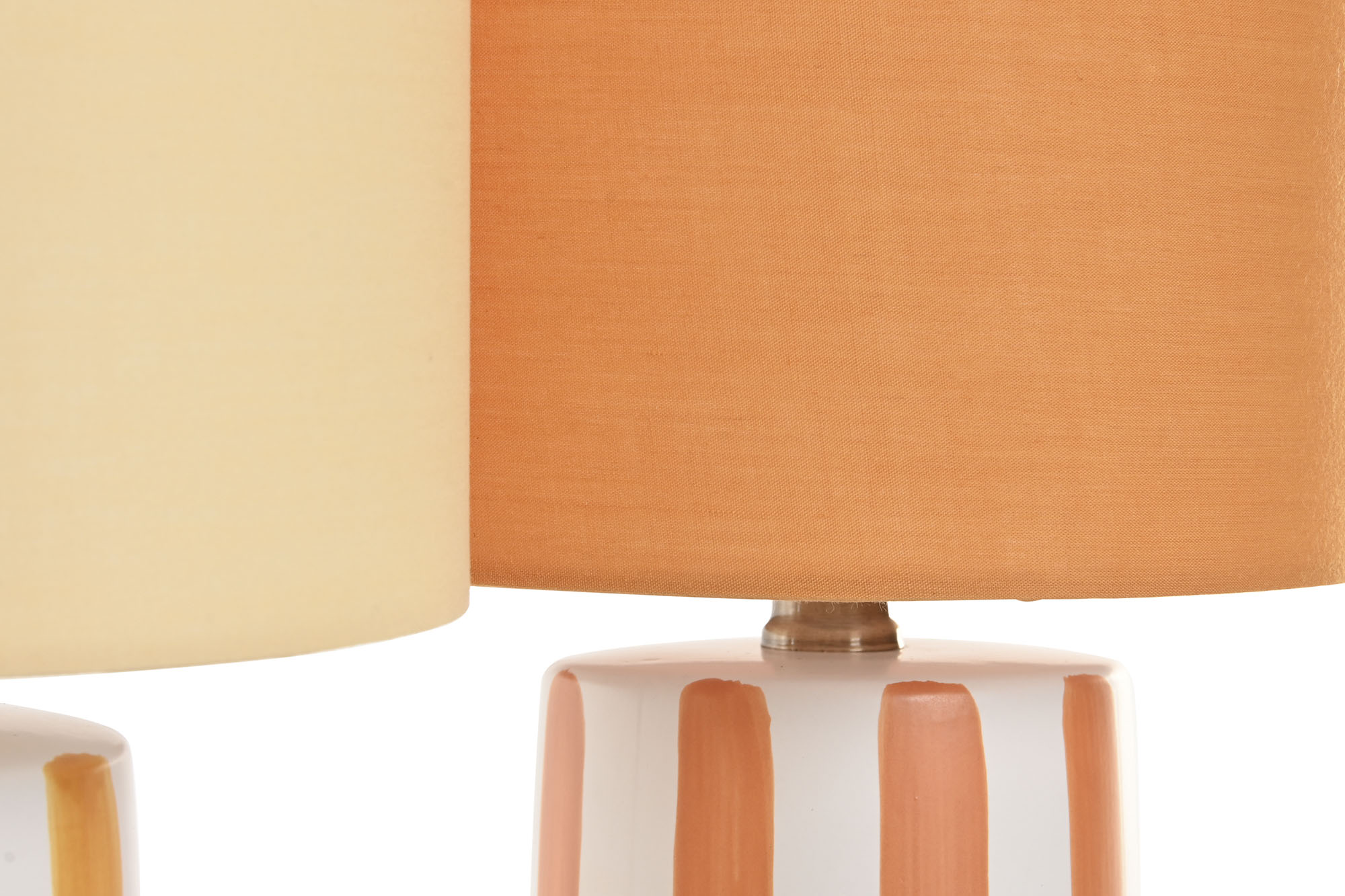 LAMPARA SOBREMESA CERAMICA 20X20X34 RAYAS NARANJA 4