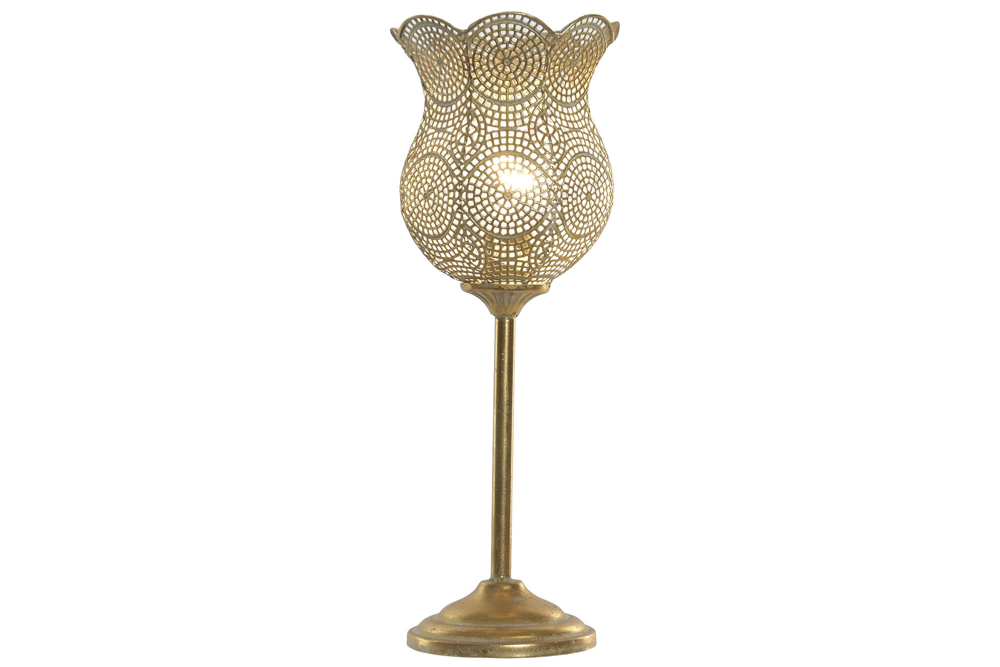 LAMPARA SOBREMESA METAL 21X21X50 DORADO 2