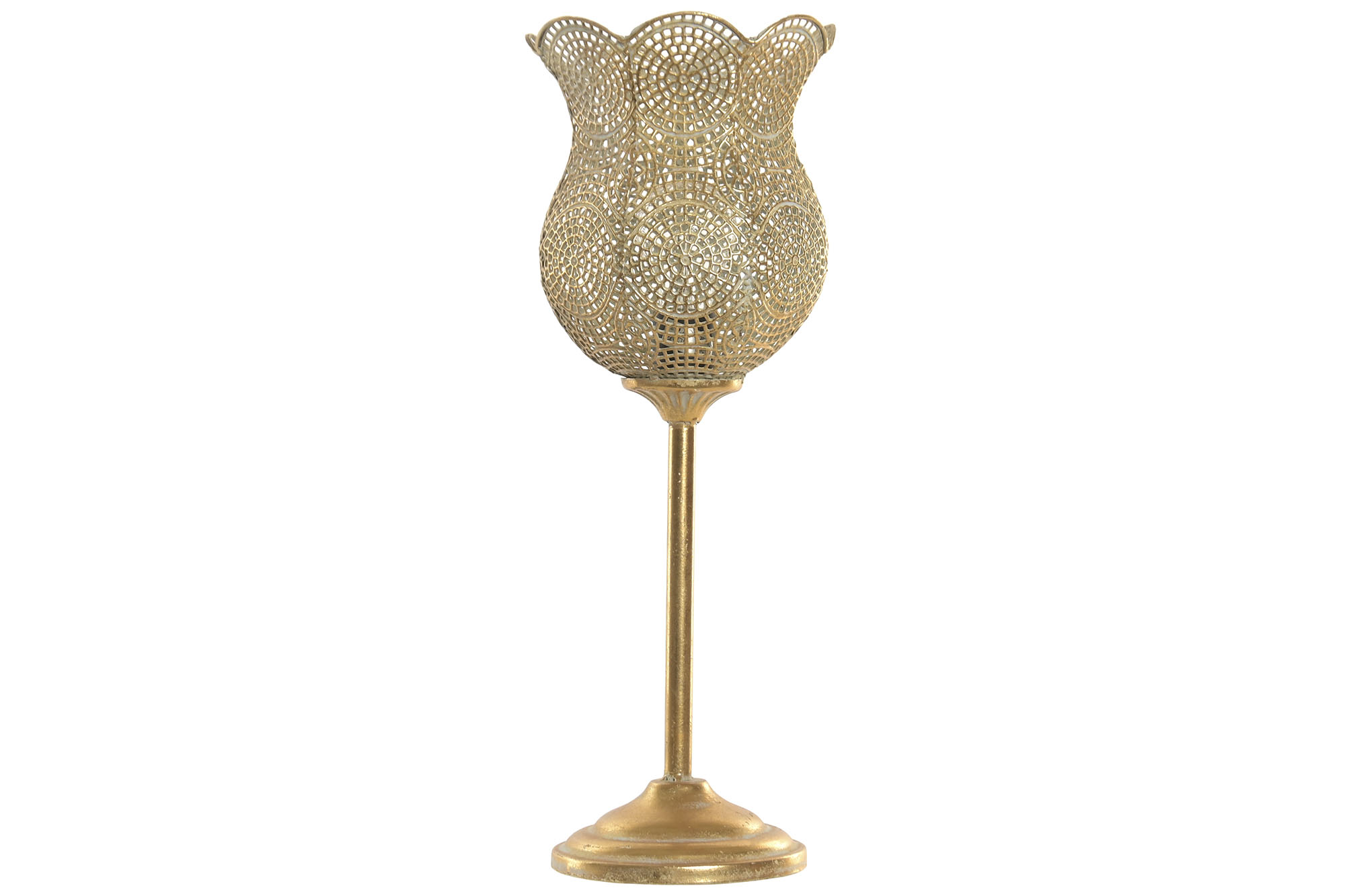 LAMPARA SOBREMESA METAL 21X21X50 DORADO