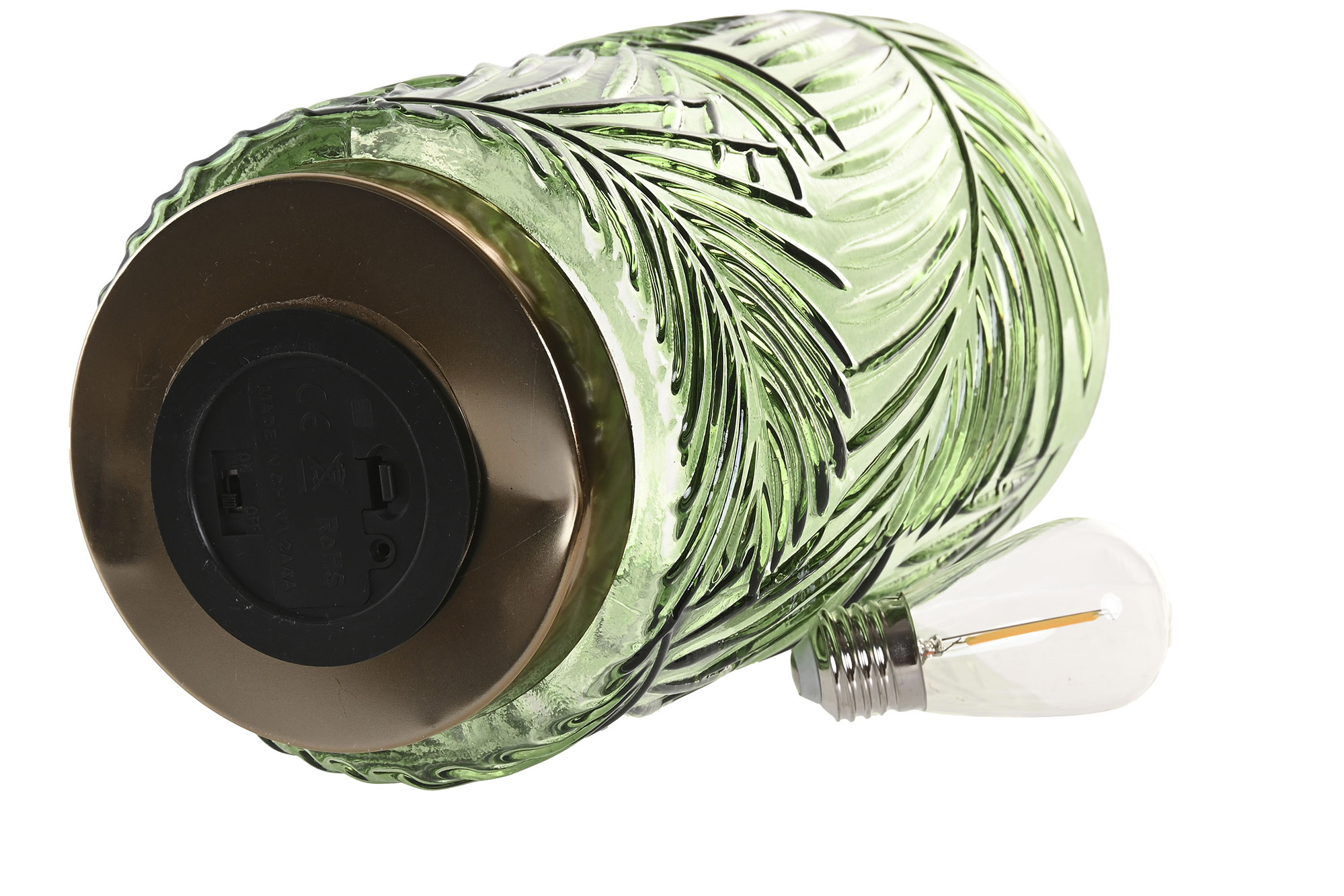 DECORACION LUMINOSA CRISTAL 14X14X26 HOJAS CLARA 4