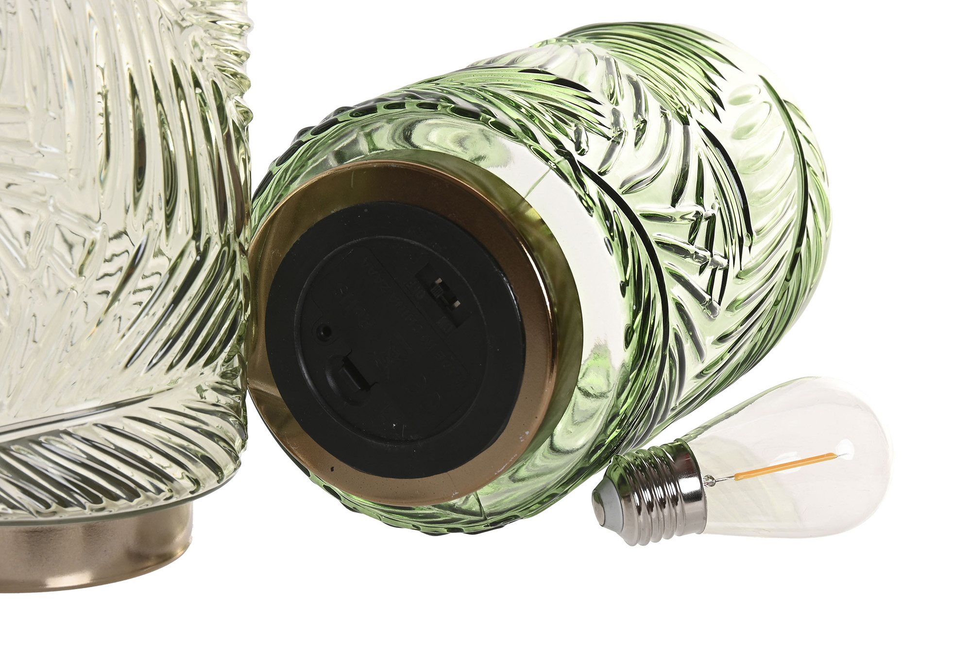 DECORACION LUMINOSA CRISTAL 12X12X20 HOJAS CLARO 4