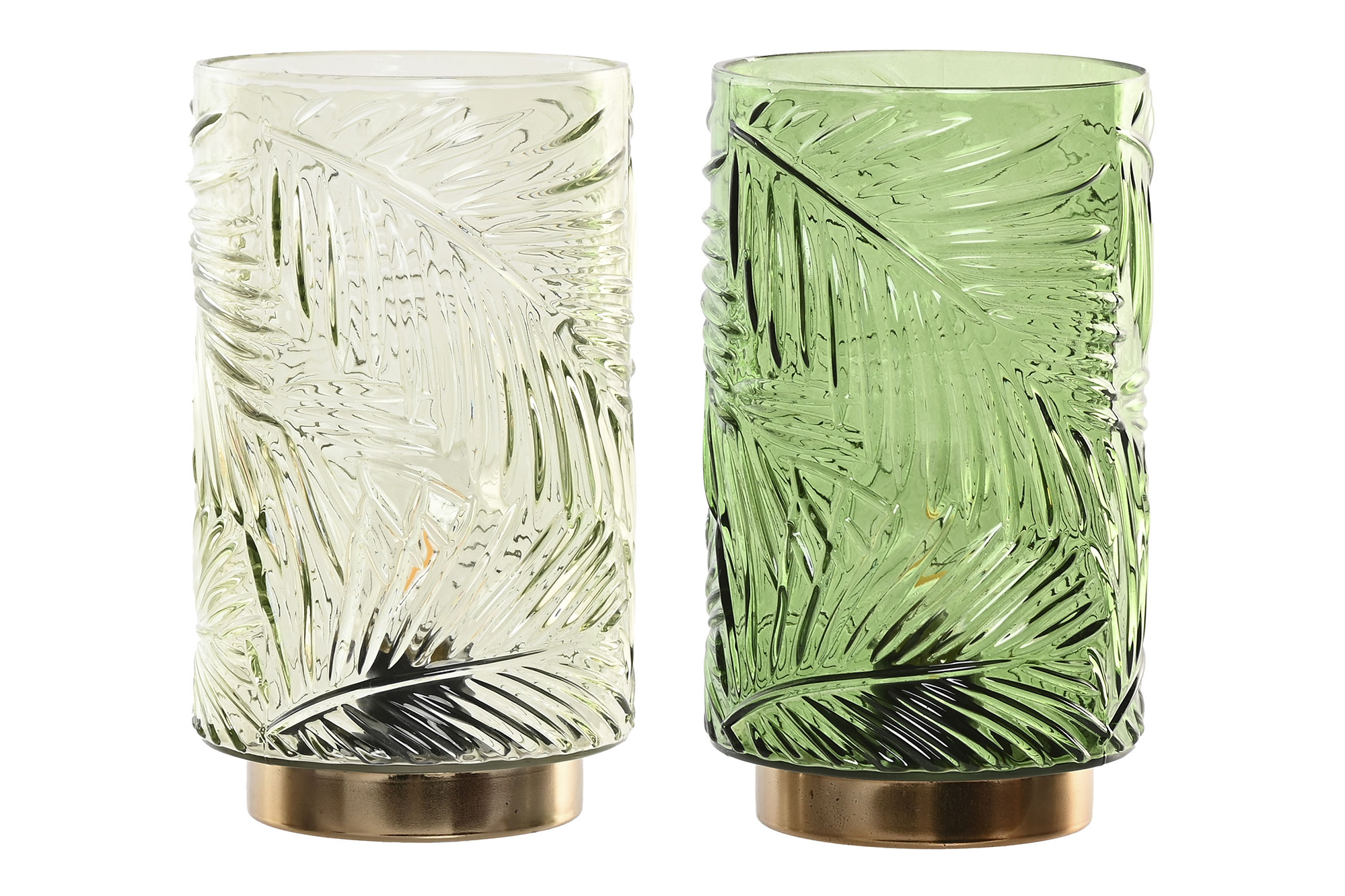 DECORACION LUMINOSA CRISTAL 12X12X20 HOJAS CLARO