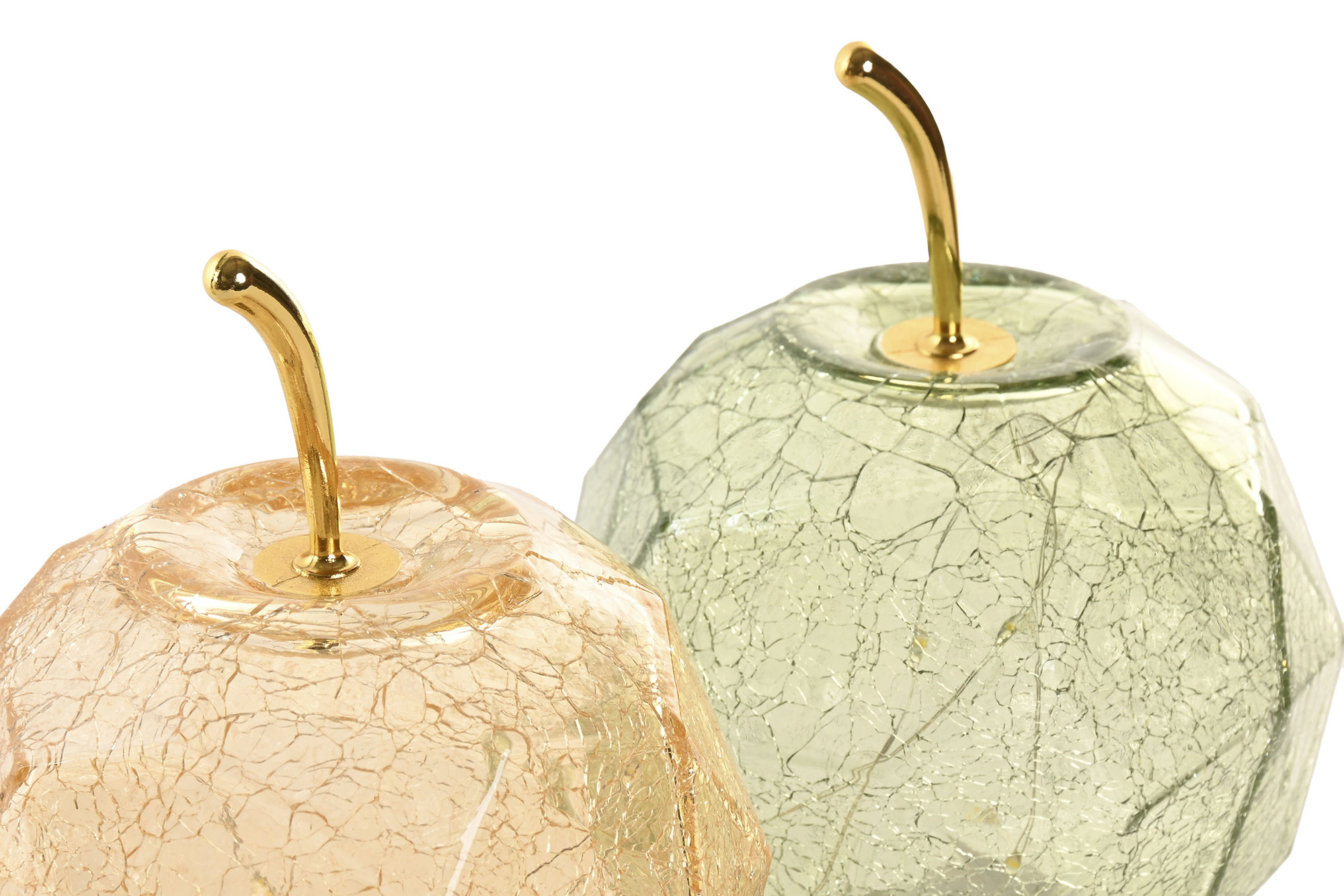 DECORACION LUMINOSA CRISTAL 12X12X17 MANZANA VERDE 3