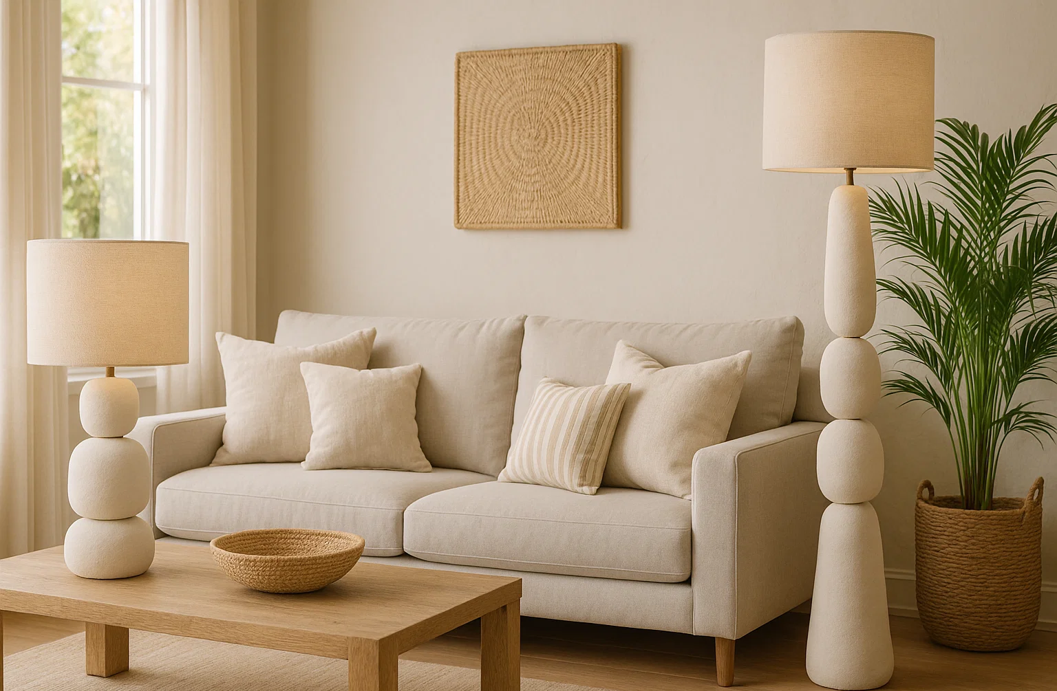 LAMPARA SOBREMESA CERAMICA POLIESTER 30X30X58 2