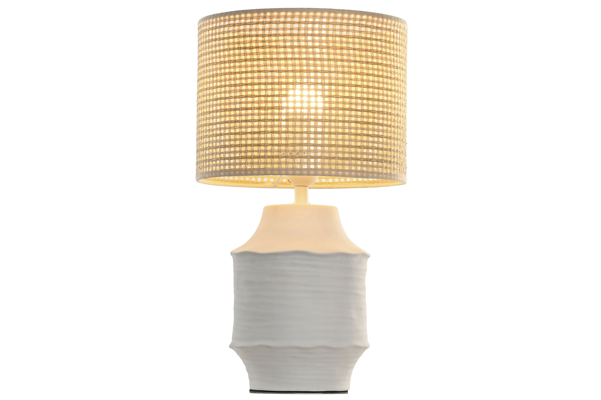 LAMPARA SOBREMESA CERAMICA RATAN 23X23X41 RUGOSO 2