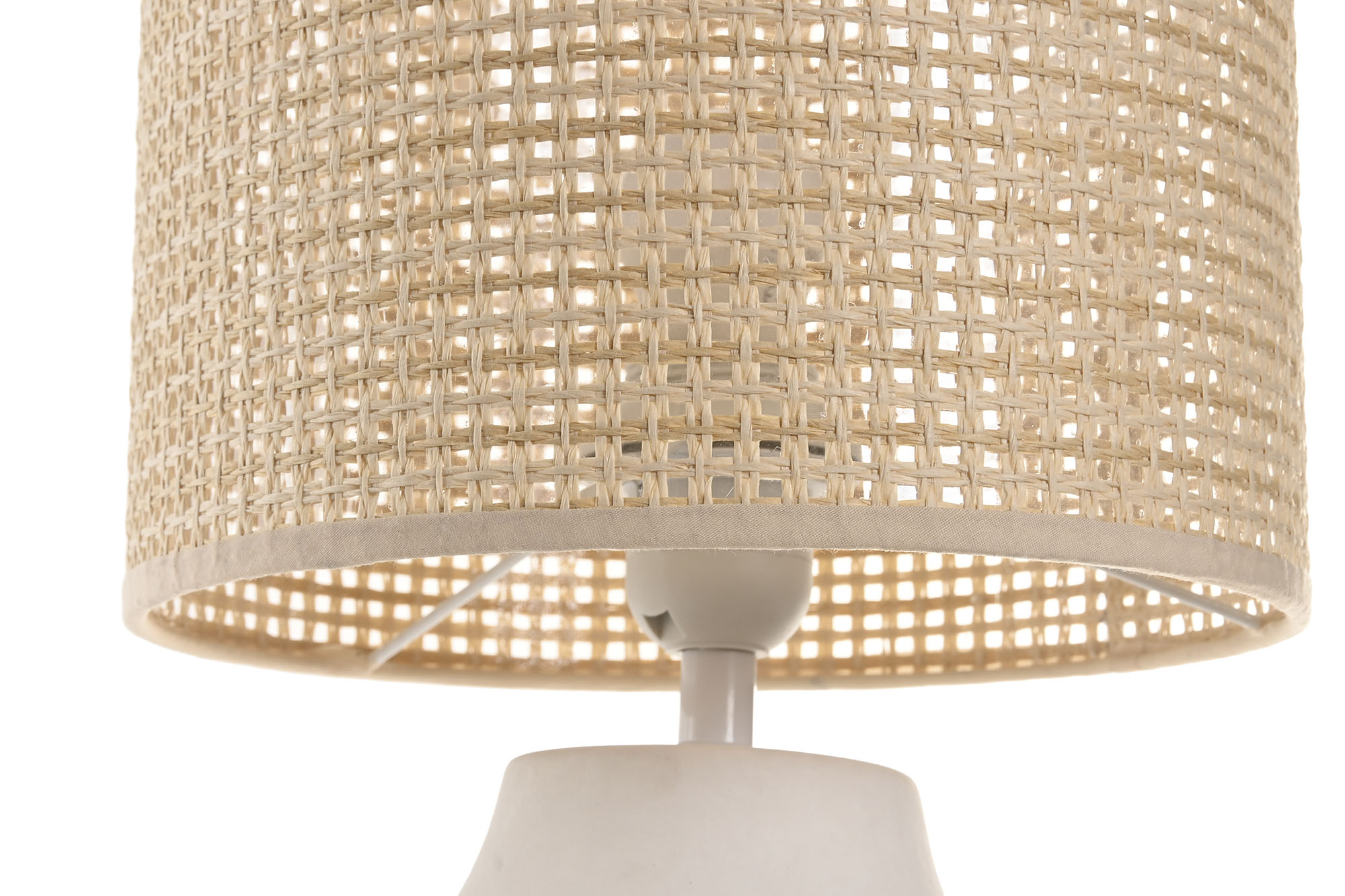 LAMPARA SOBREMESA CERAMICA RATAN 23X23X41 RUGOSO 3