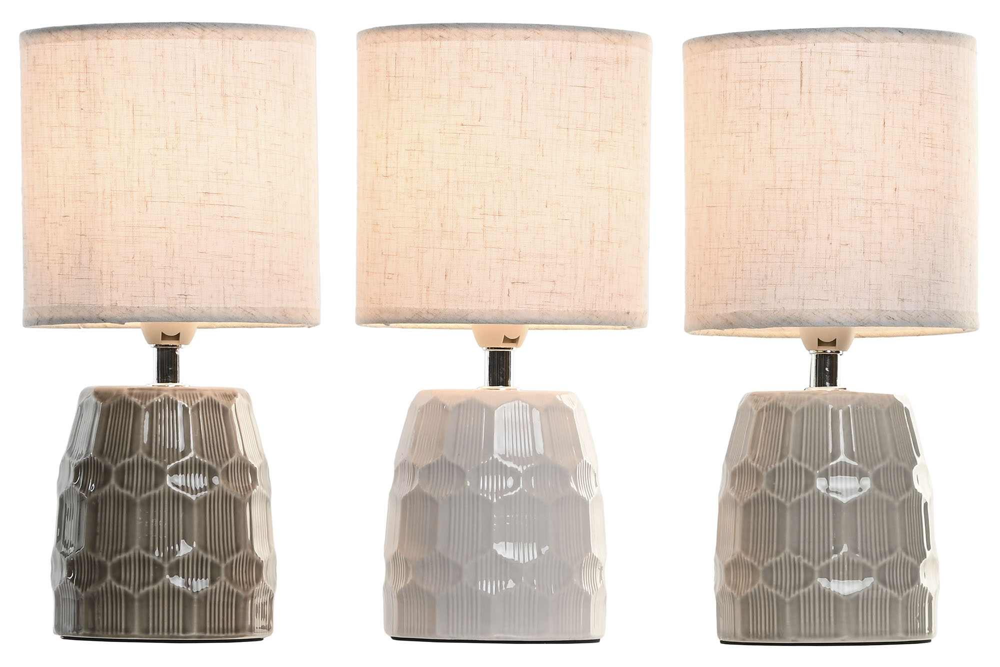 LAMPARA SOBREMESA CERAMICA 13X13X26CM BEIGE 2