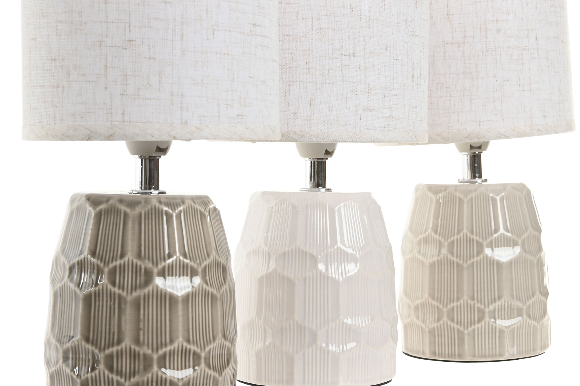 LAMPARA SOBREMESA CERAMICA 13X13X26CM BEIGE 3