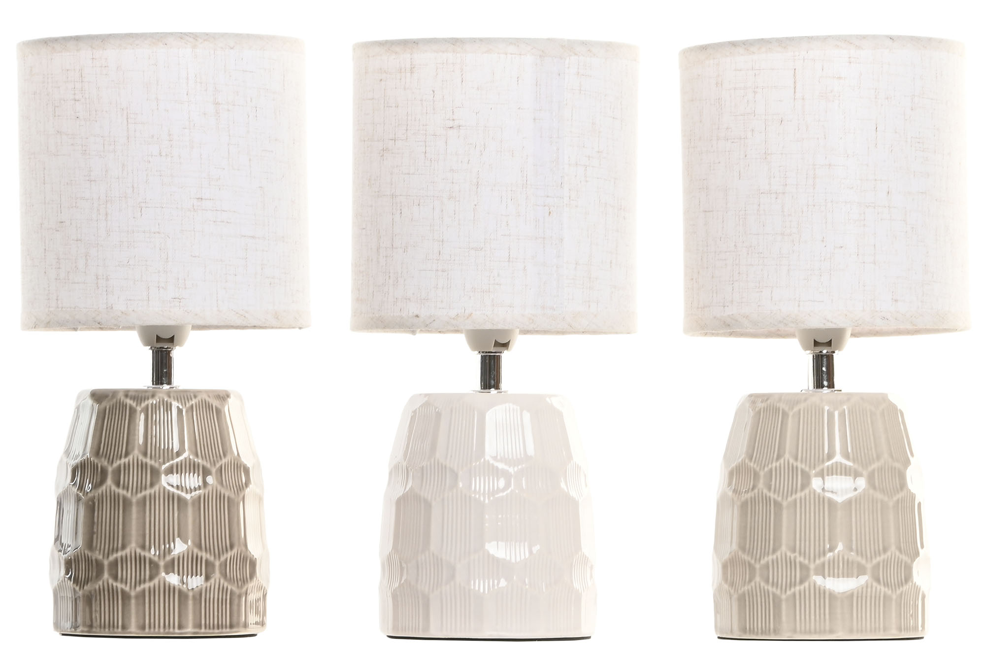 LAMPARA SOBREMESA CERAMICA 13X13X26CM BEIGE