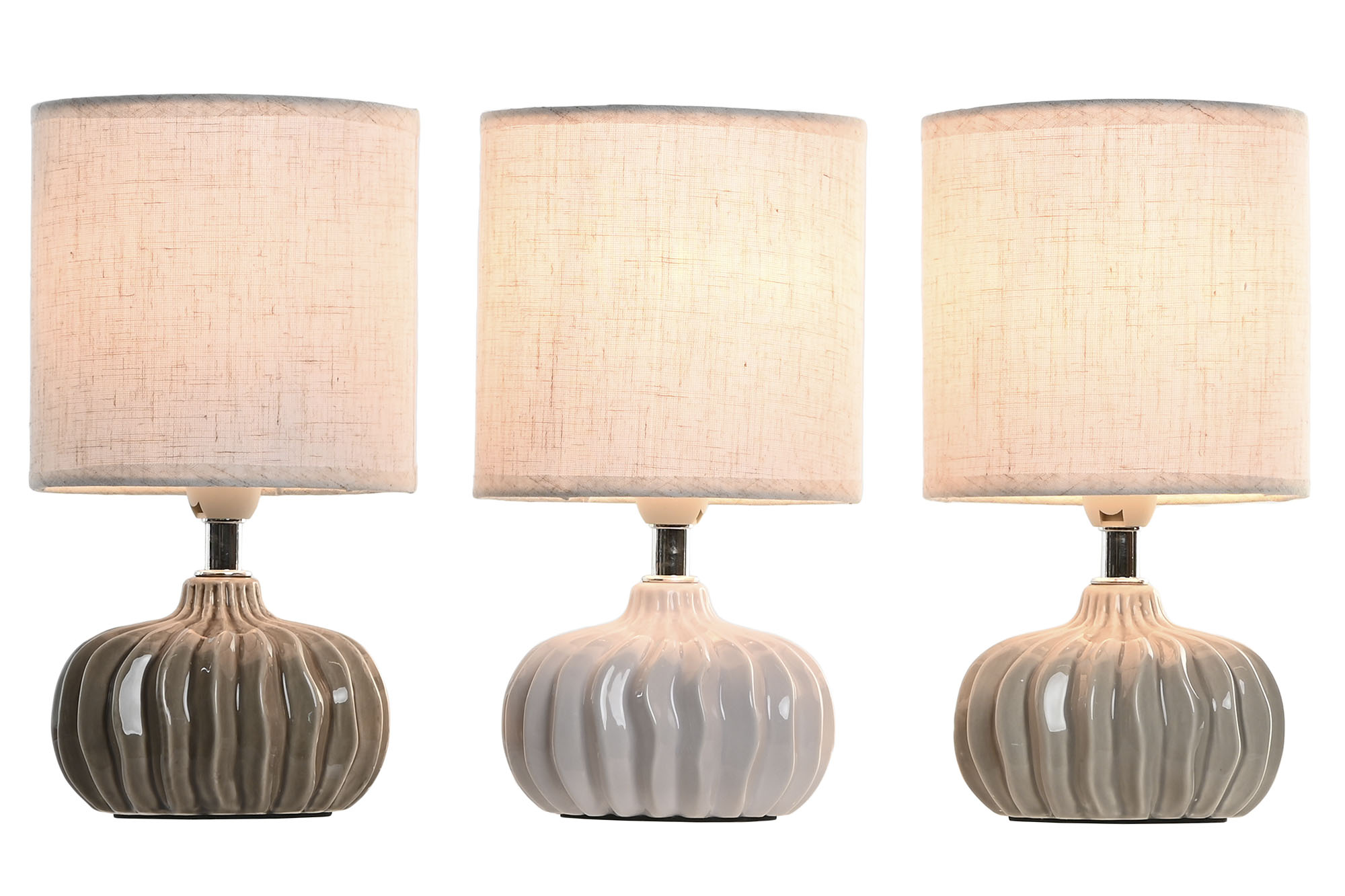 LAMPARA SOBREMESA CERAMICA 13X13X24CM BEIGE 2