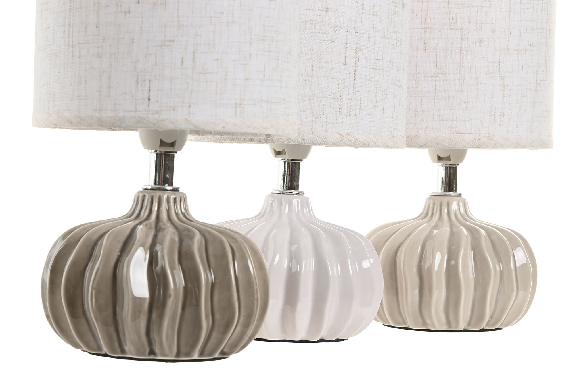 LAMPARA SOBREMESA CERAMICA 13X13X24CM BLANCO 3