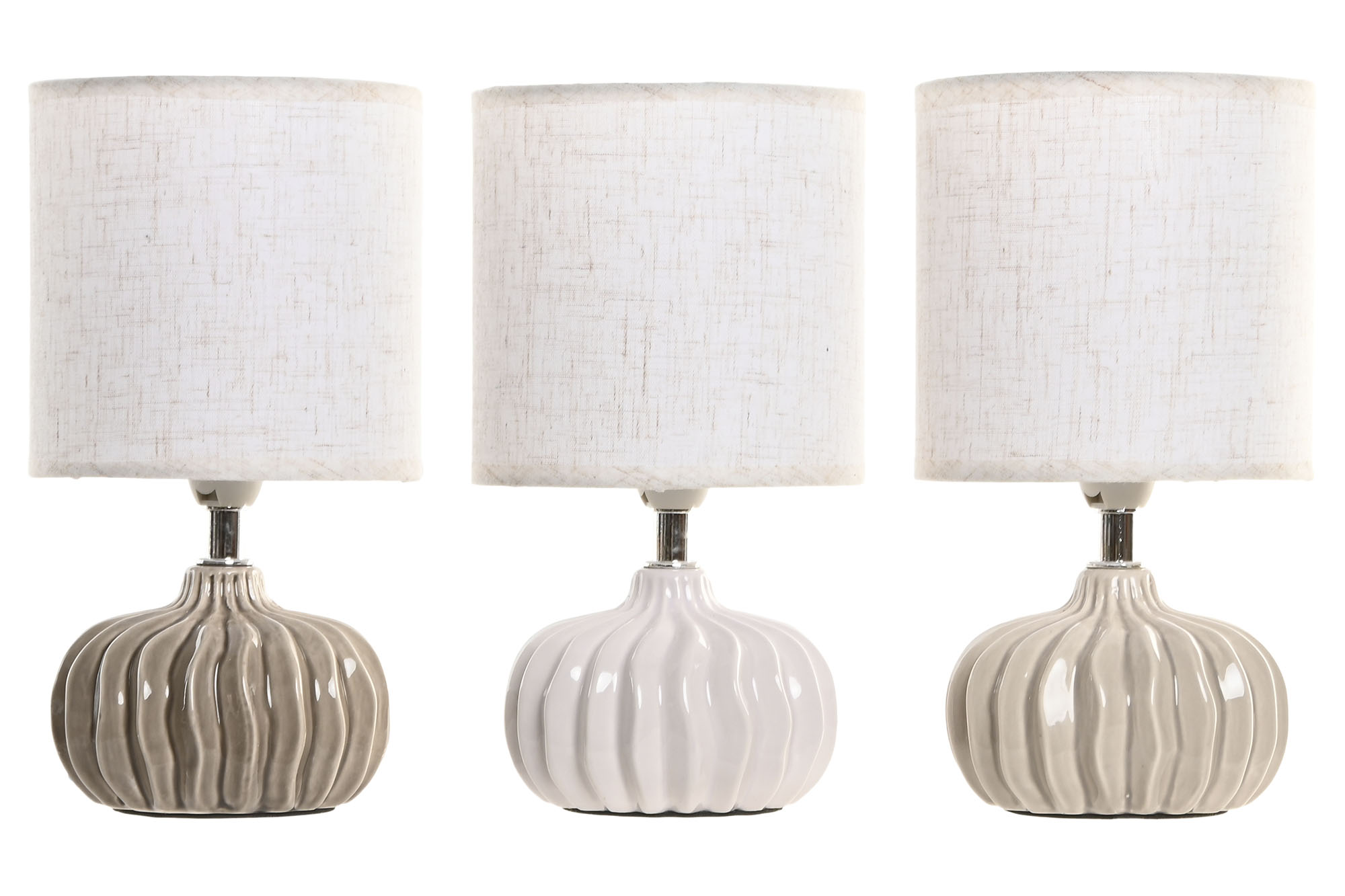 LAMPARA SOBREMESA CERAMICA 13X13X24CM GRIS