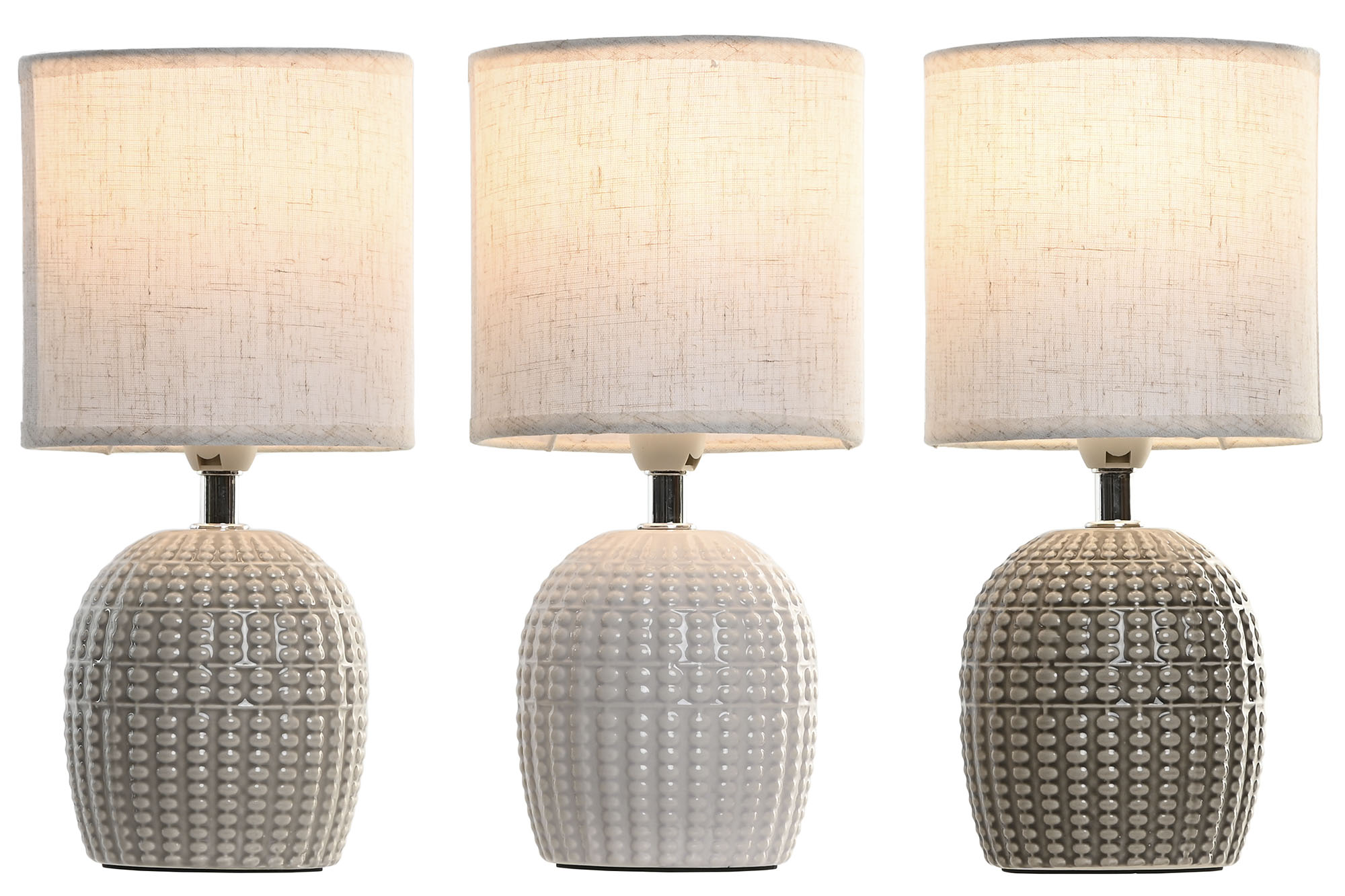 LAMPARA SOBREMESA CERAMICA 13X13X26CM BEIGE 2