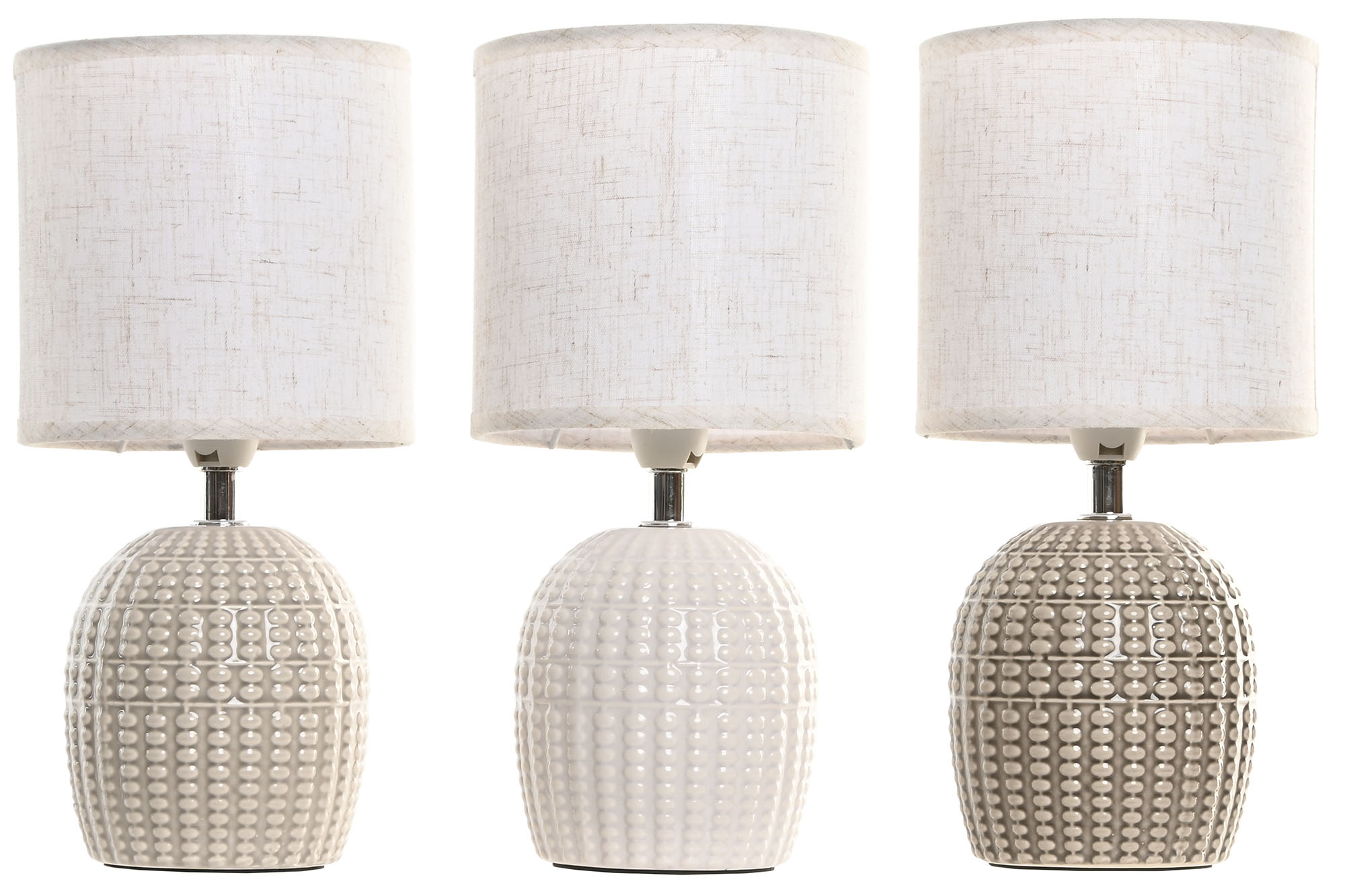 LAMPARA SOBREMESA CERAMICA 13X13X26CM BEIGE