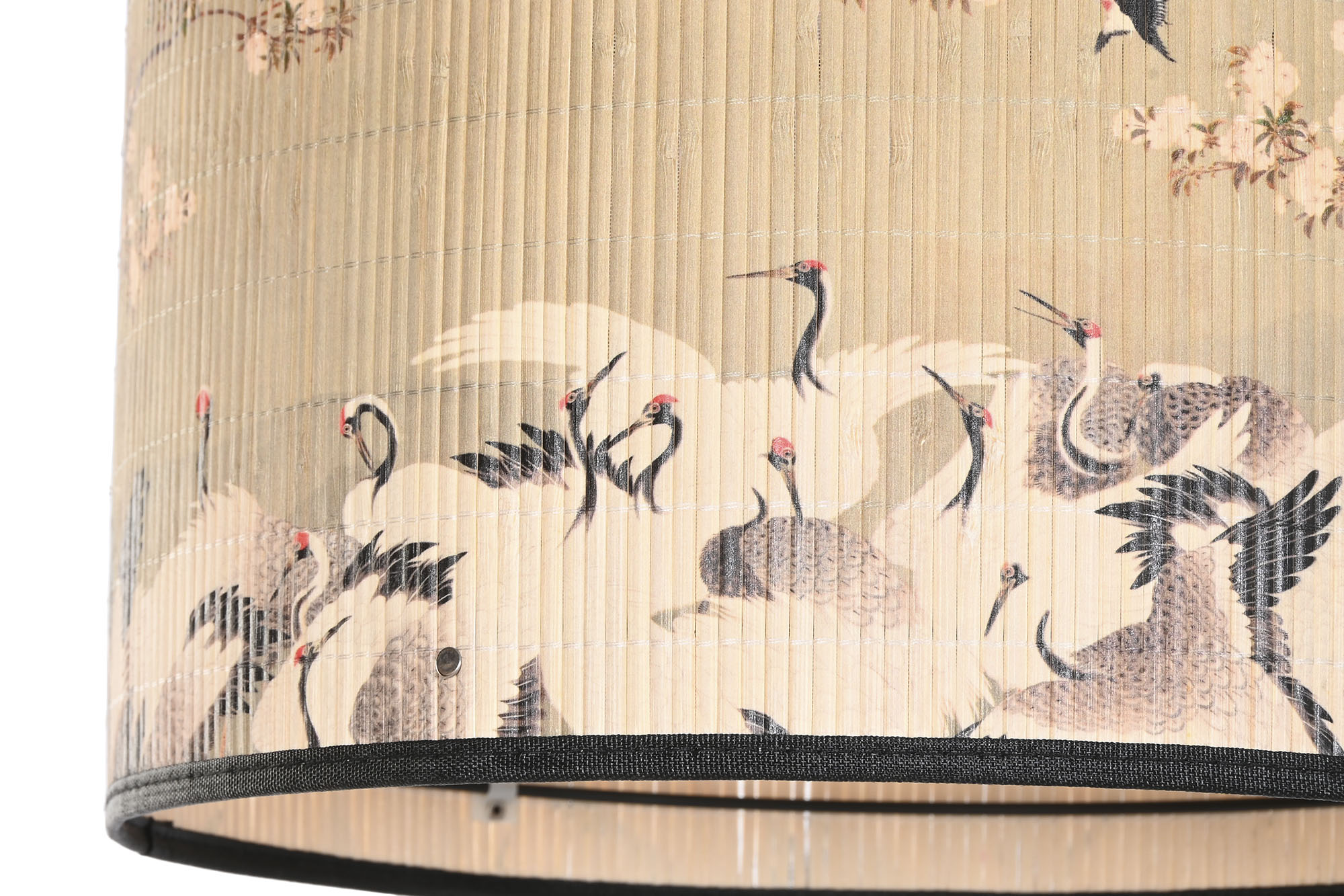LAMPARA TECHO BAMBU METAL 40X40X30 GARZAS CEREZO 5