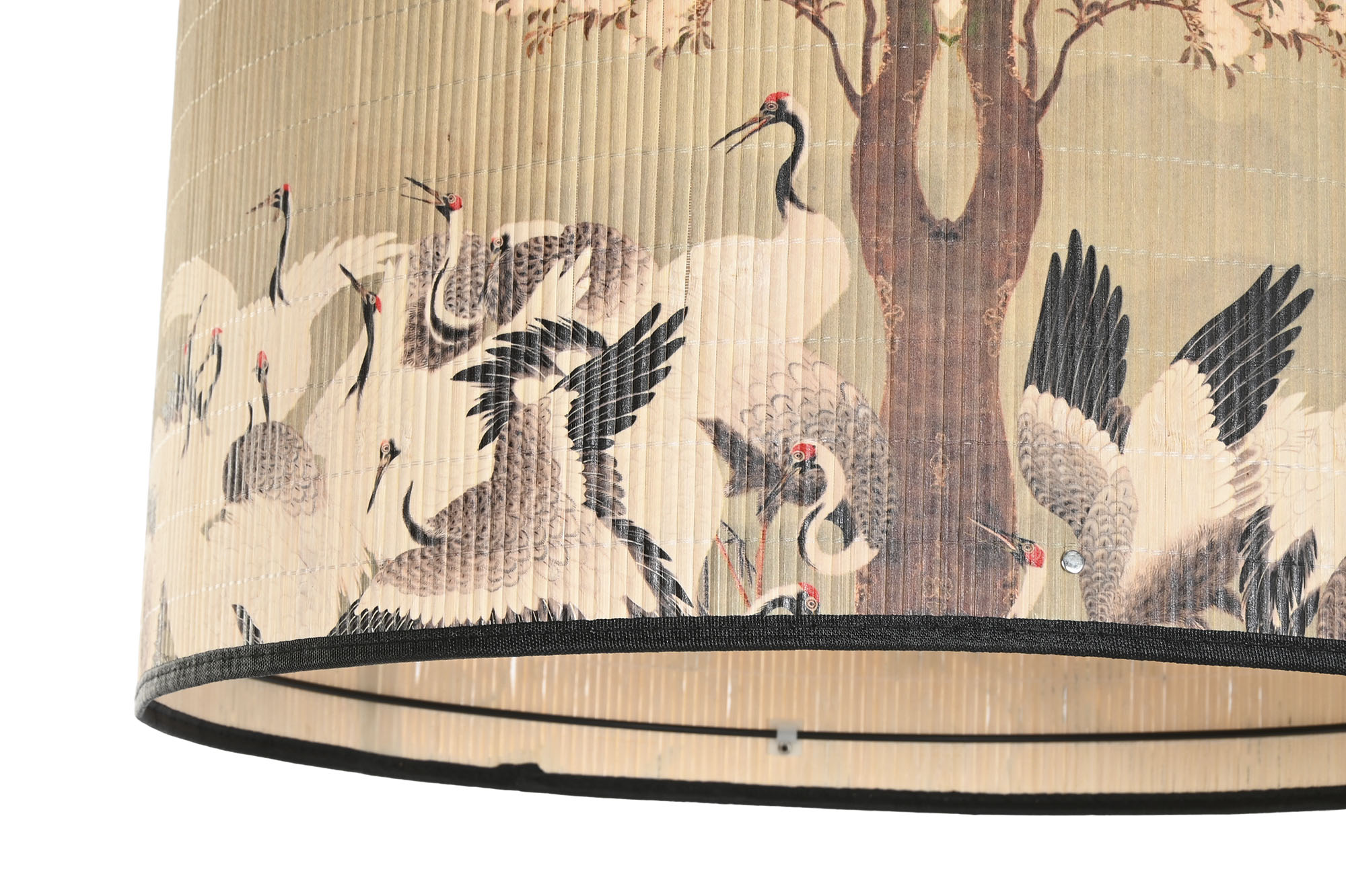 LAMPARA TECHO BAMBU METAL 55X55X42 GARZAS CEREZO 4