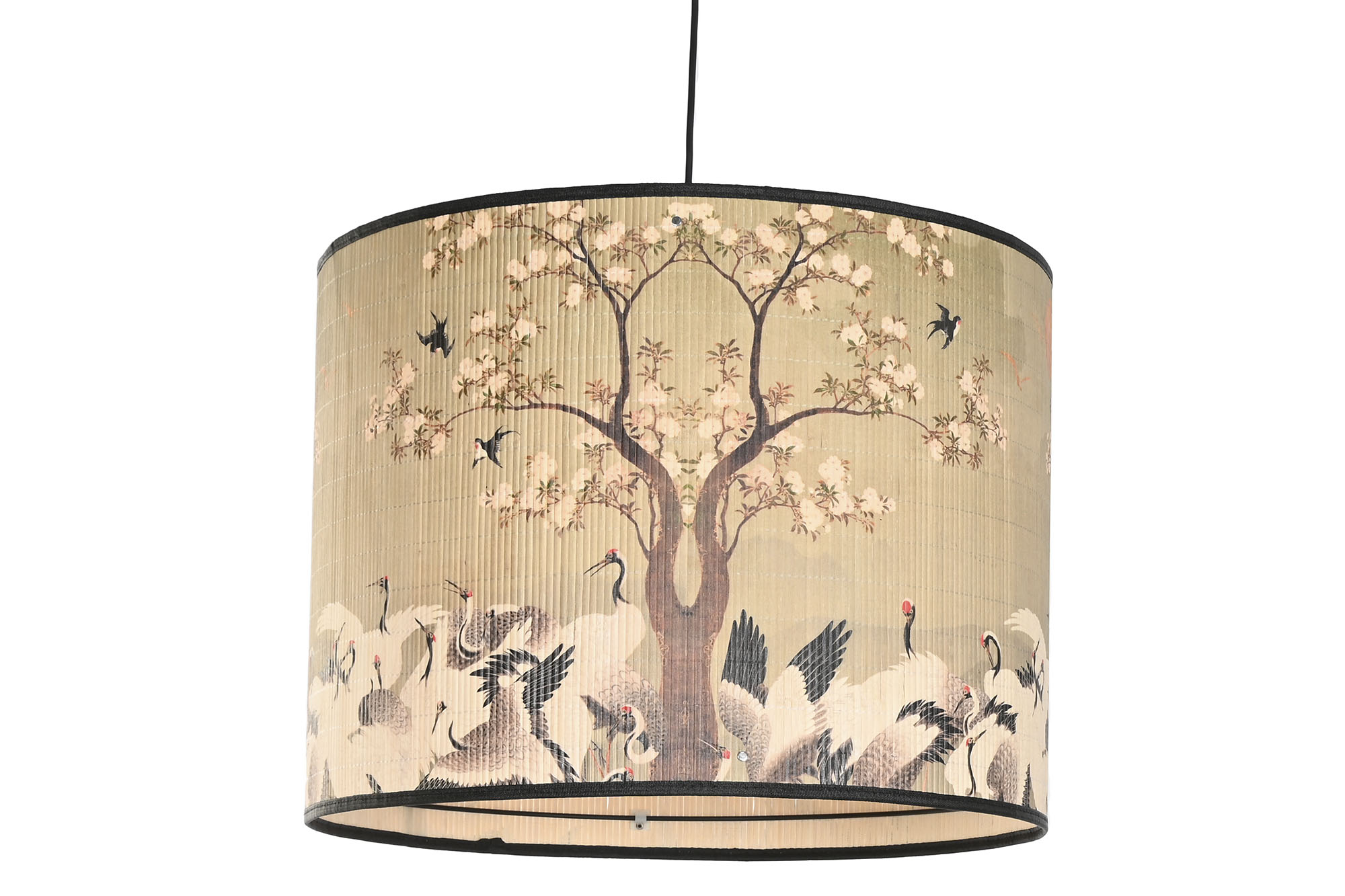 LAMPARA TECHO BAMBU METAL 55X55X42 GARZAS CEREZO