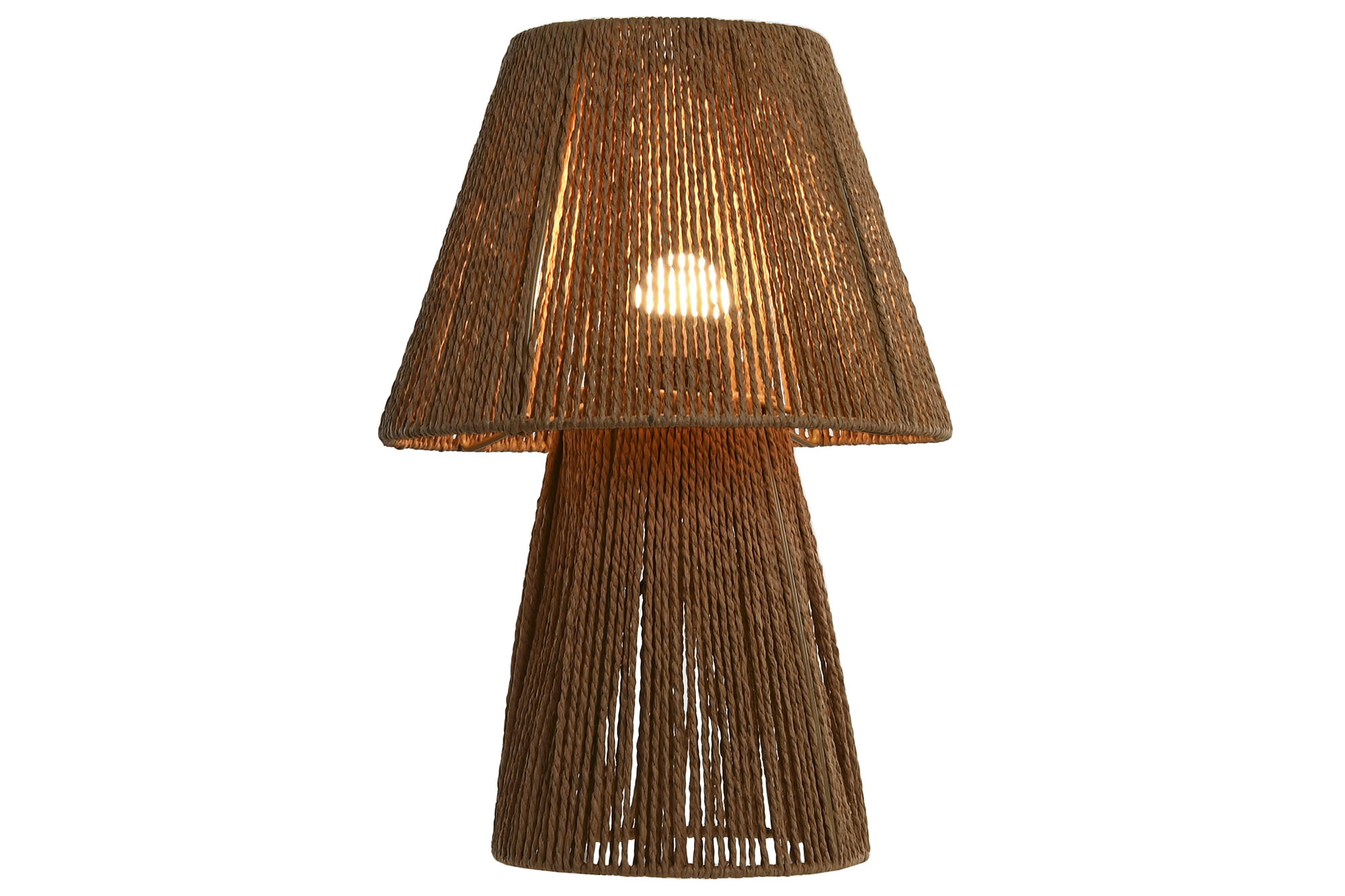 LAMPARA SOBREMESA FIBRA METAL 28X28X41 NATURAL 3