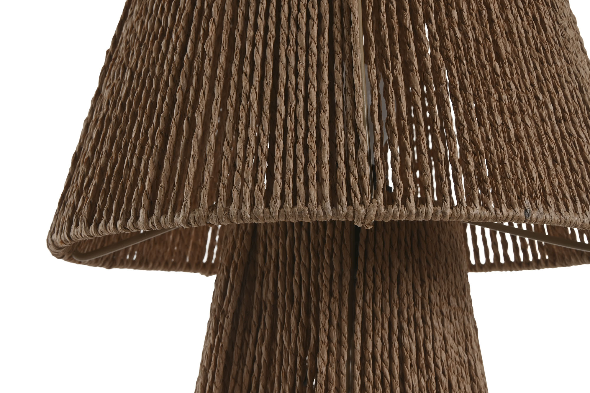 LAMPARA SOBREMESA FIBRA METAL 28X28X41 NATURAL 4