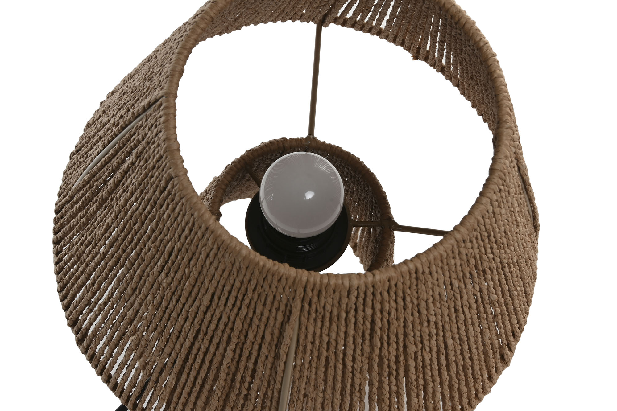 LAMPARA SOBREMESA FIBRA METAL 28X28X41 NATURAL 5