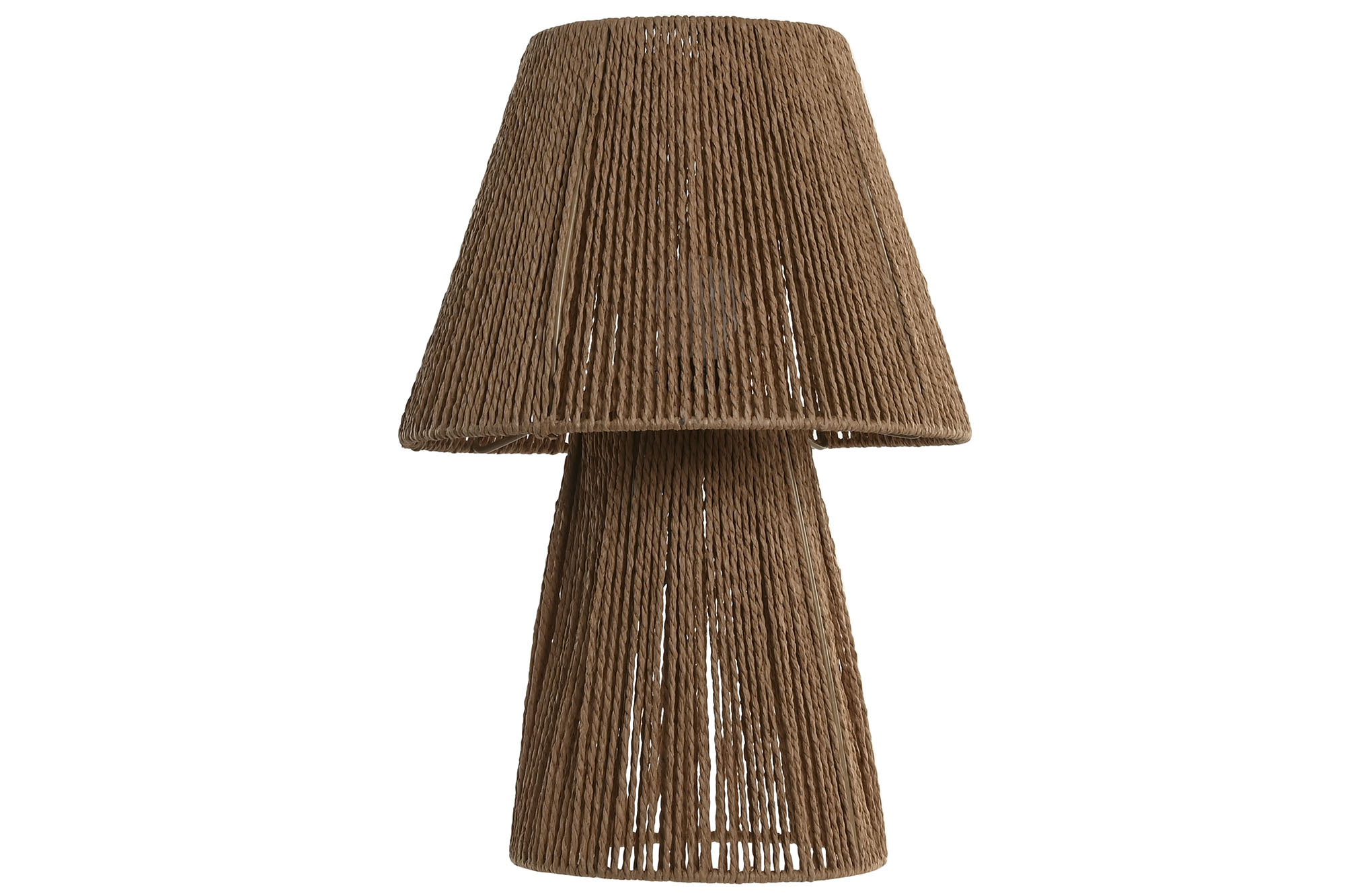 LAMPARA SOBREMESA FIBRA METAL 28X28X41 NATURAL