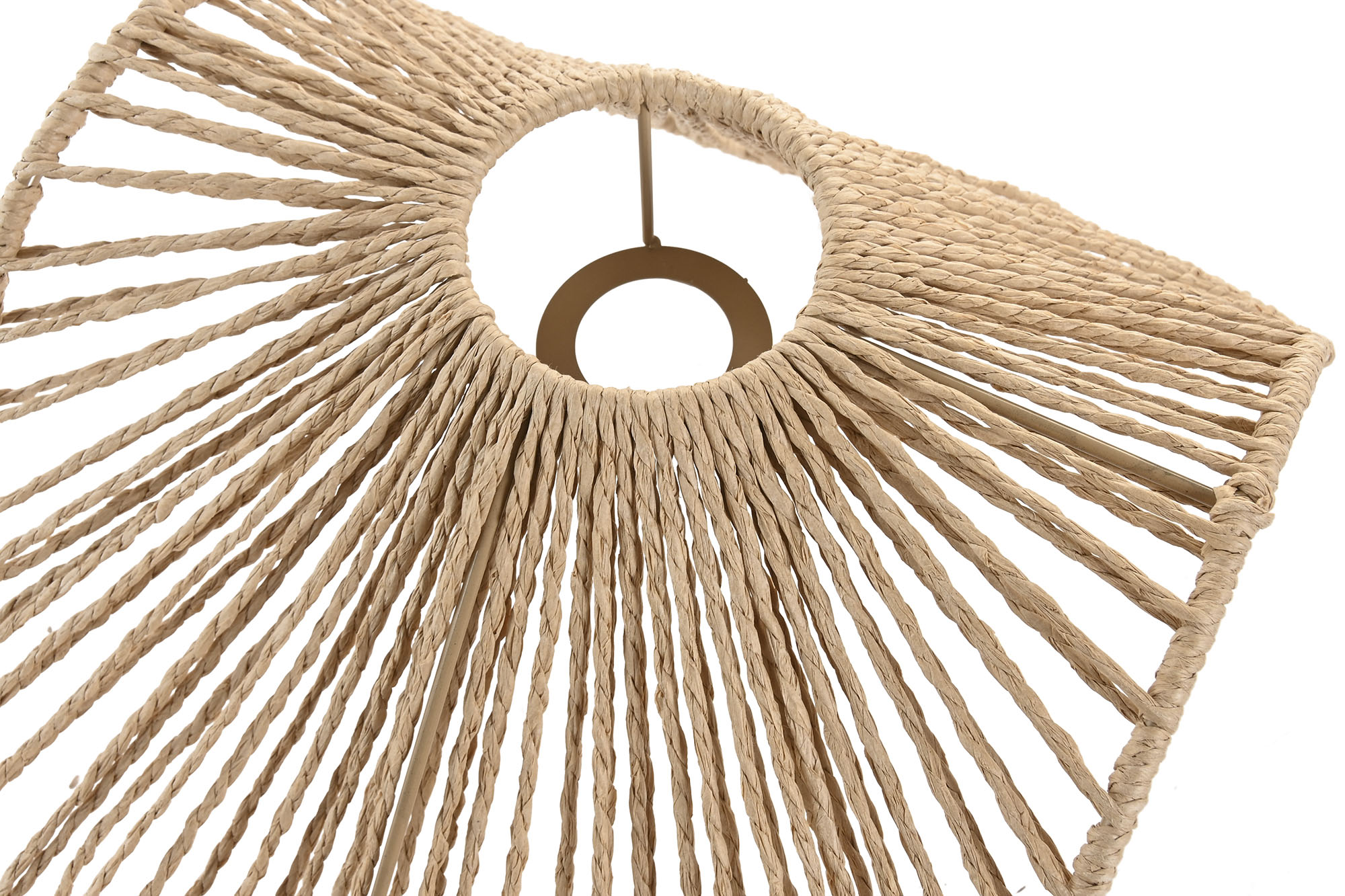 PANTALLA  FIBRA METAL 56X40X30 NATURAL MARRON 2