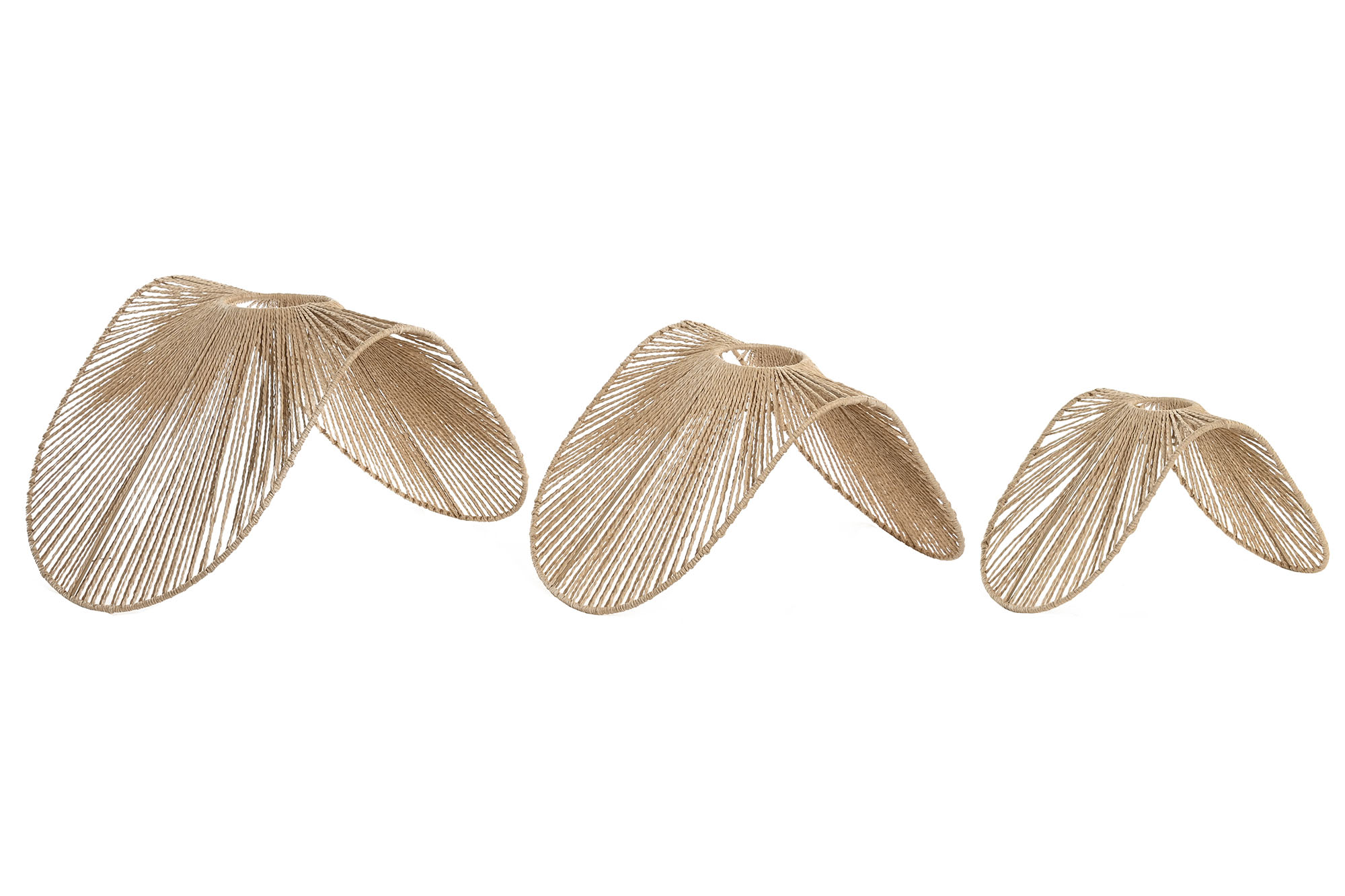 PANTALLA  FIBRA METAL 56X40X30 NATURAL MARRON