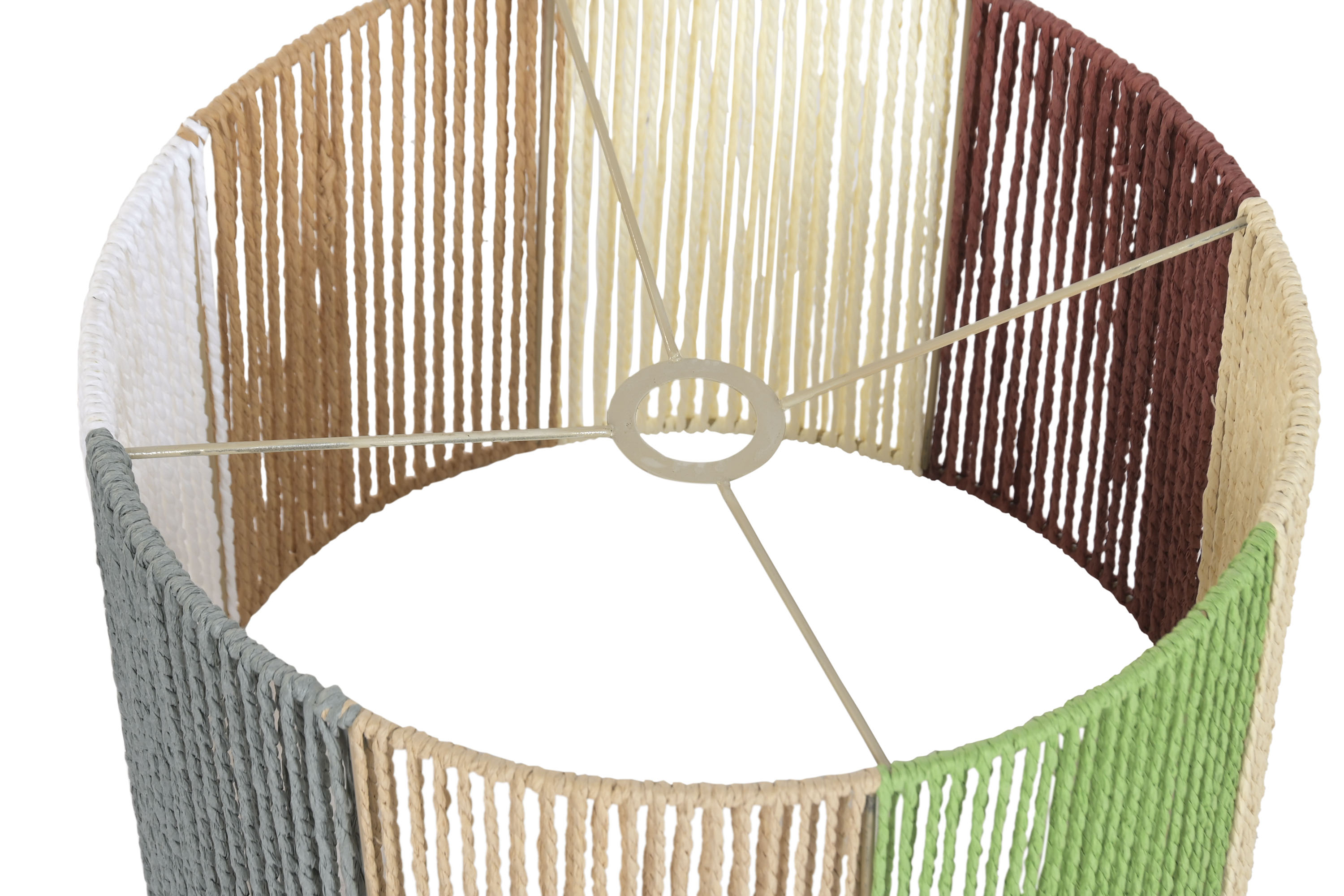 PANTALLA FIBRA METAL 28X28X20  NATURAL 2