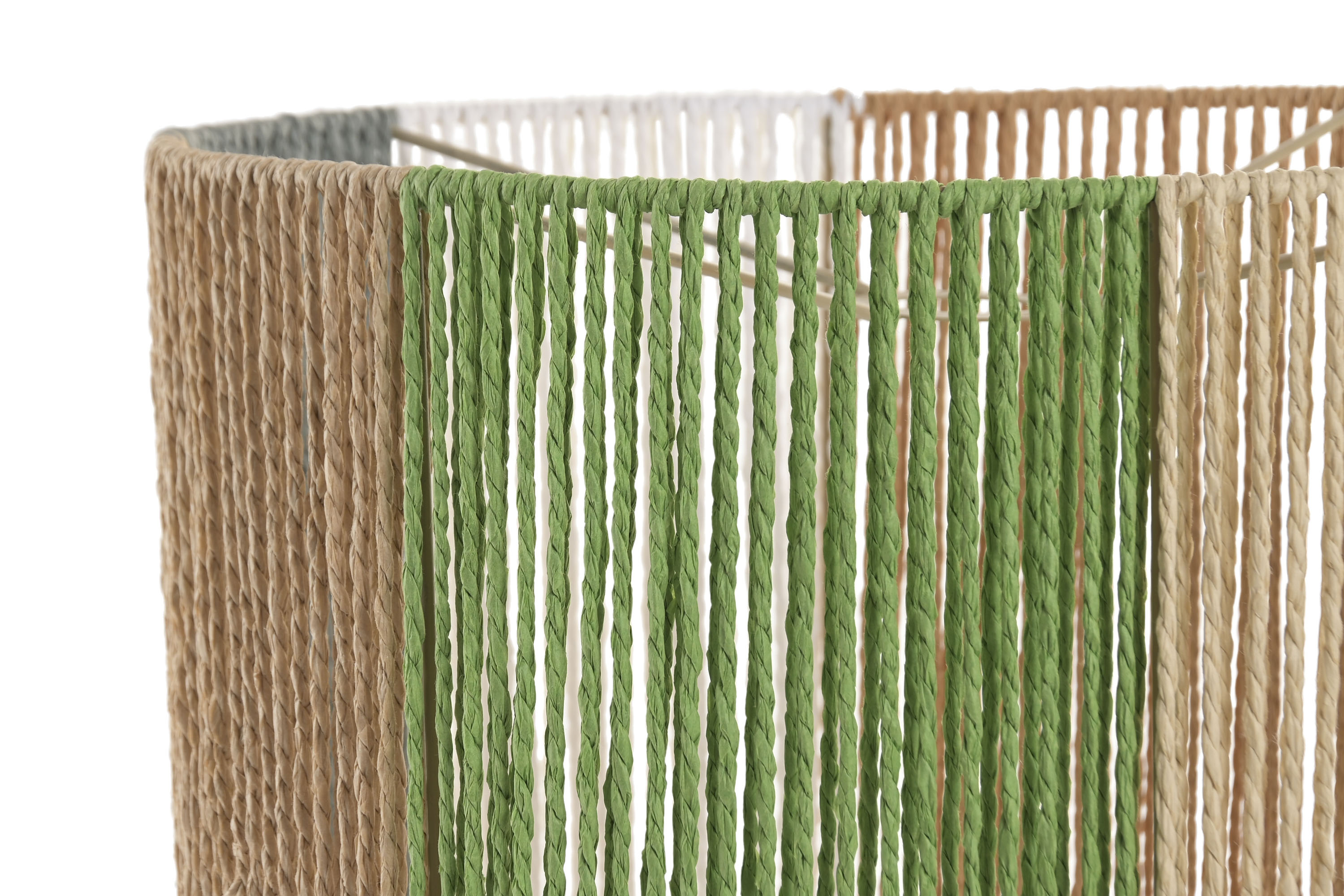 PANTALLA FIBRA METAL 28X28X20  NATURAL 3
